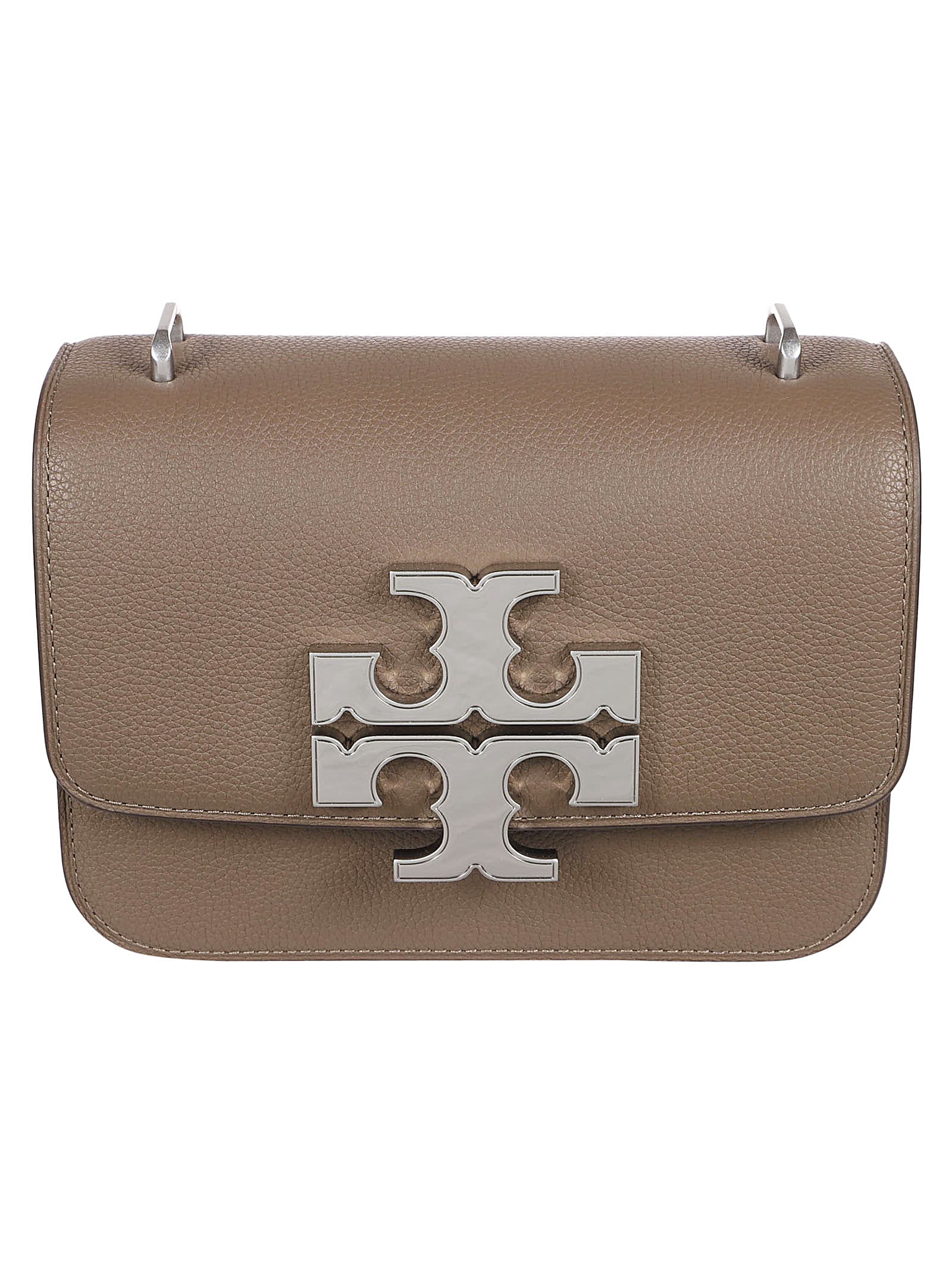 Shop Tory Burch Small Eleanor Pebbled Convertible Shoulder Bag In Wild Mushroom