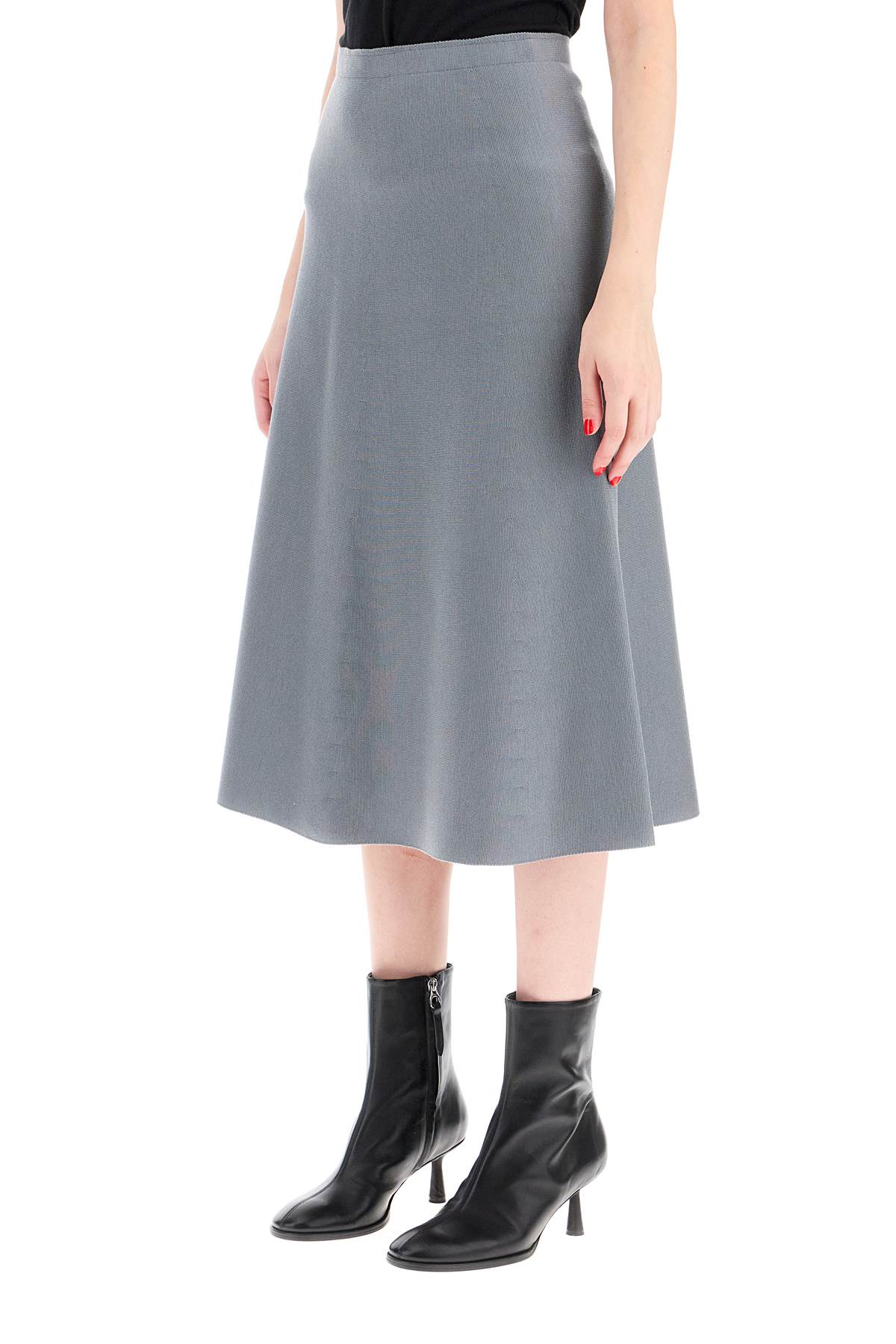 Shop Mrz Flared Knit Skirt In Ferro (grey)