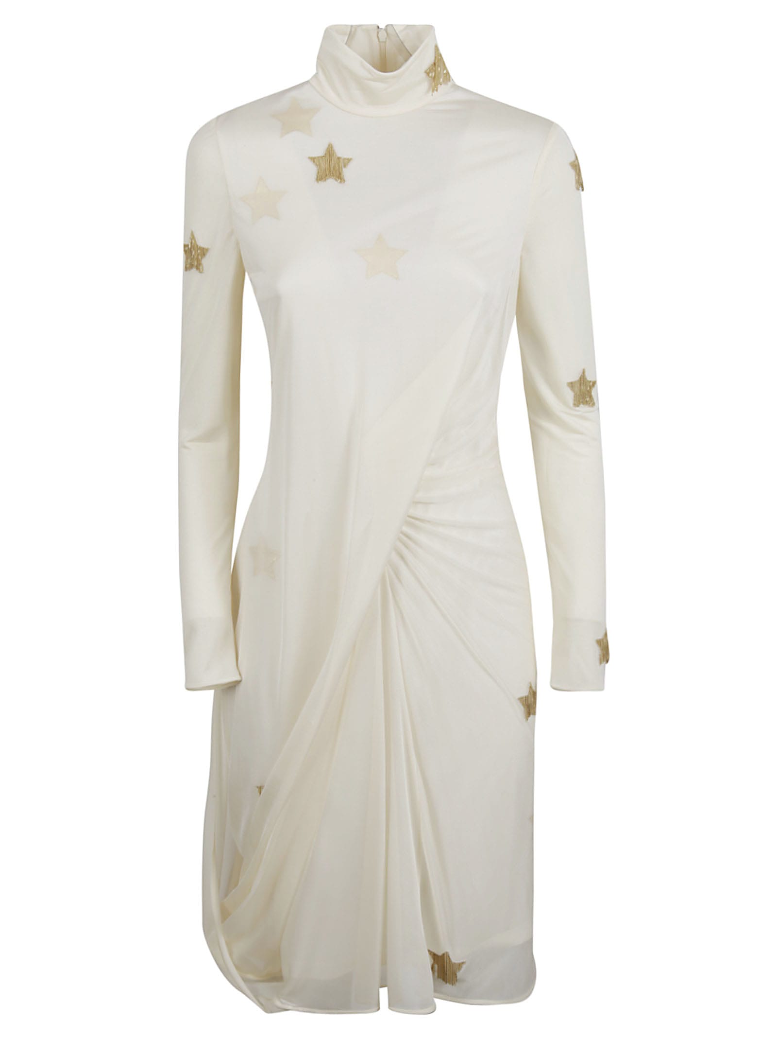 Burberry Metallic Star Embellished Gathered Dress