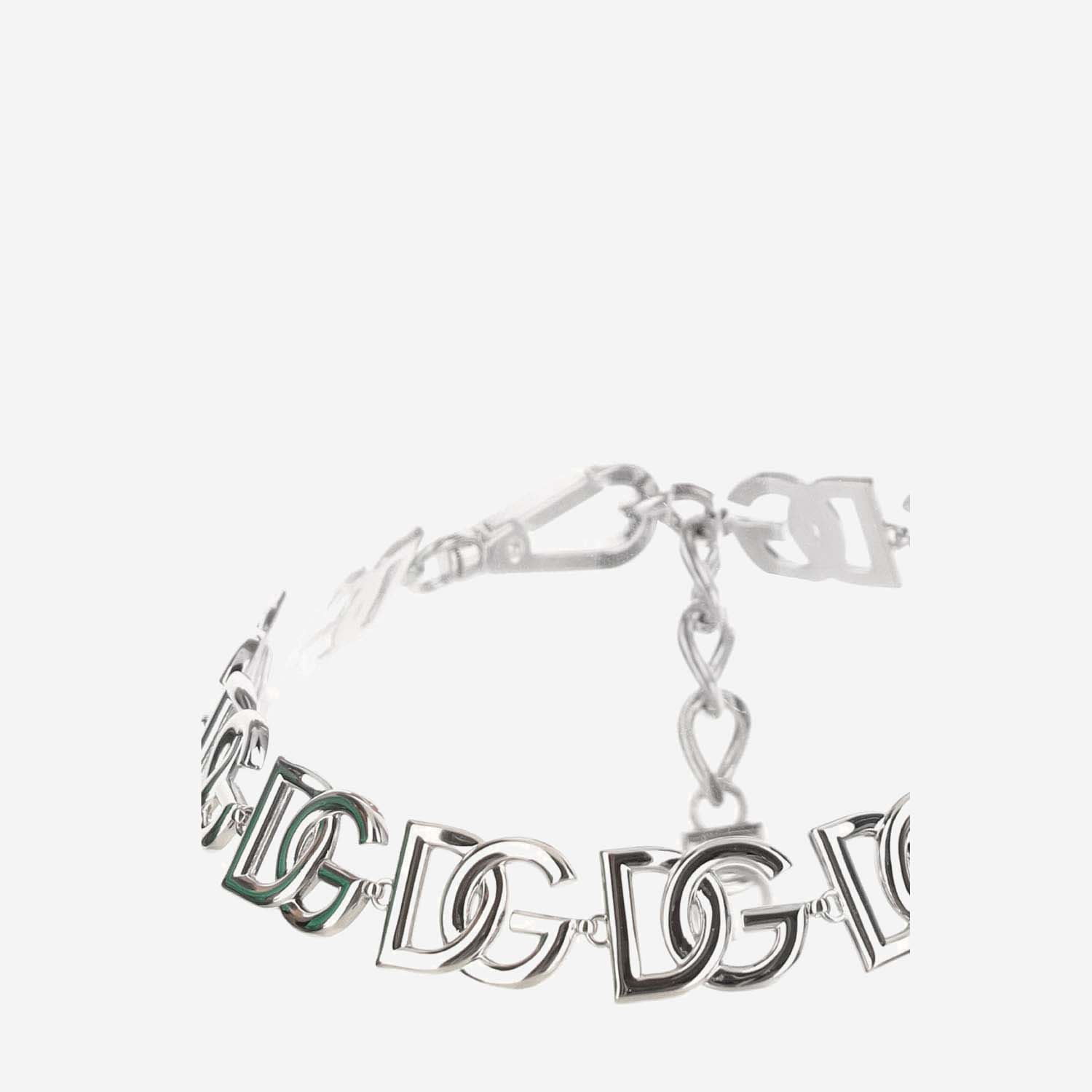 Shop Dolce & Gabbana Logo Necklace In Silver