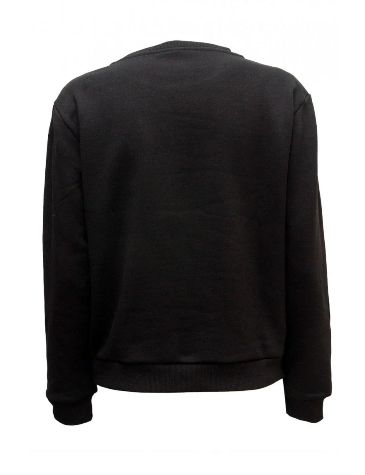 Shop Moschino Logo Embossed Crewneck Sweatshirt In Black