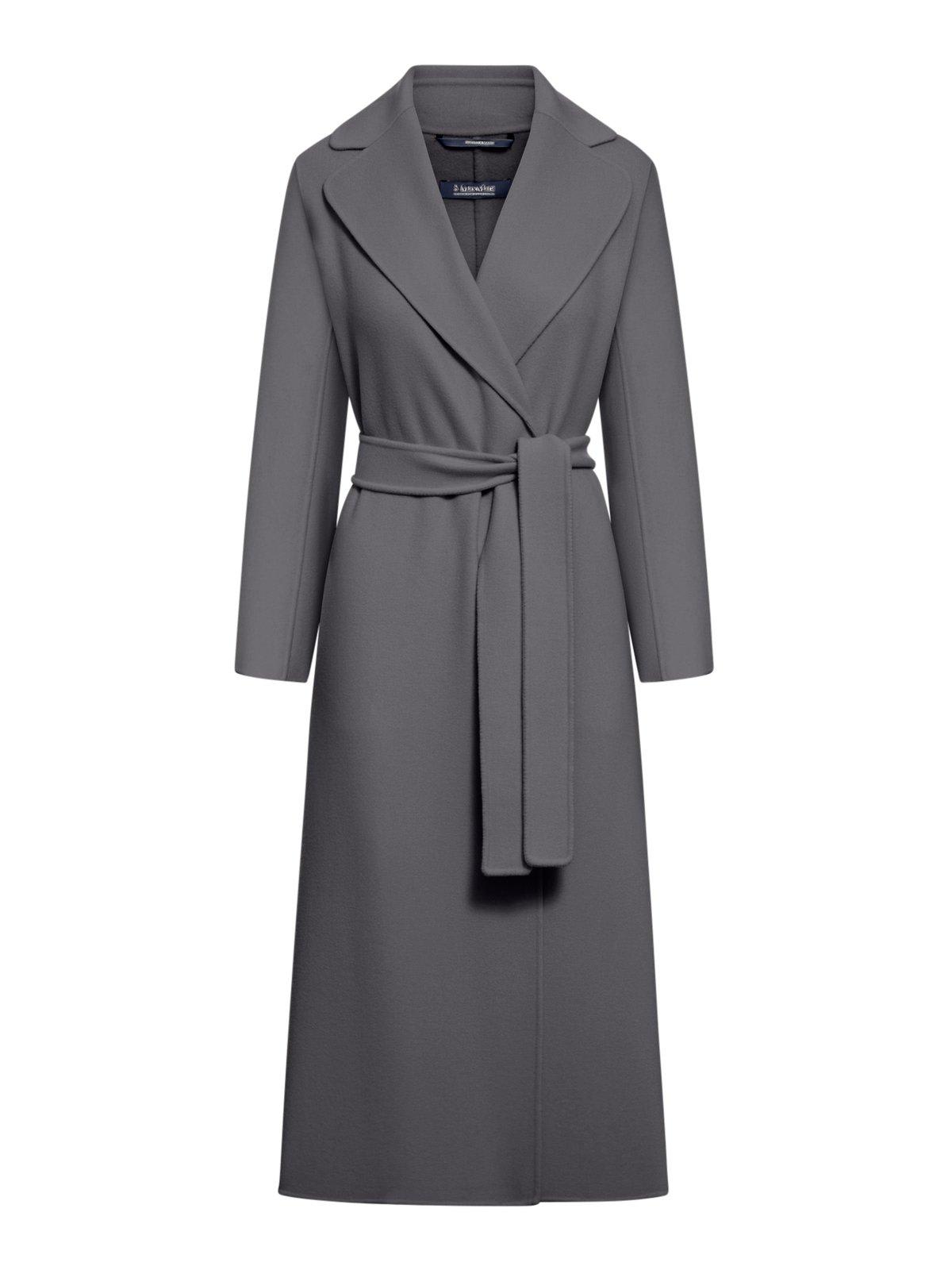 Shop 's Max Mara Belted Long-sleeved Coat In Grey