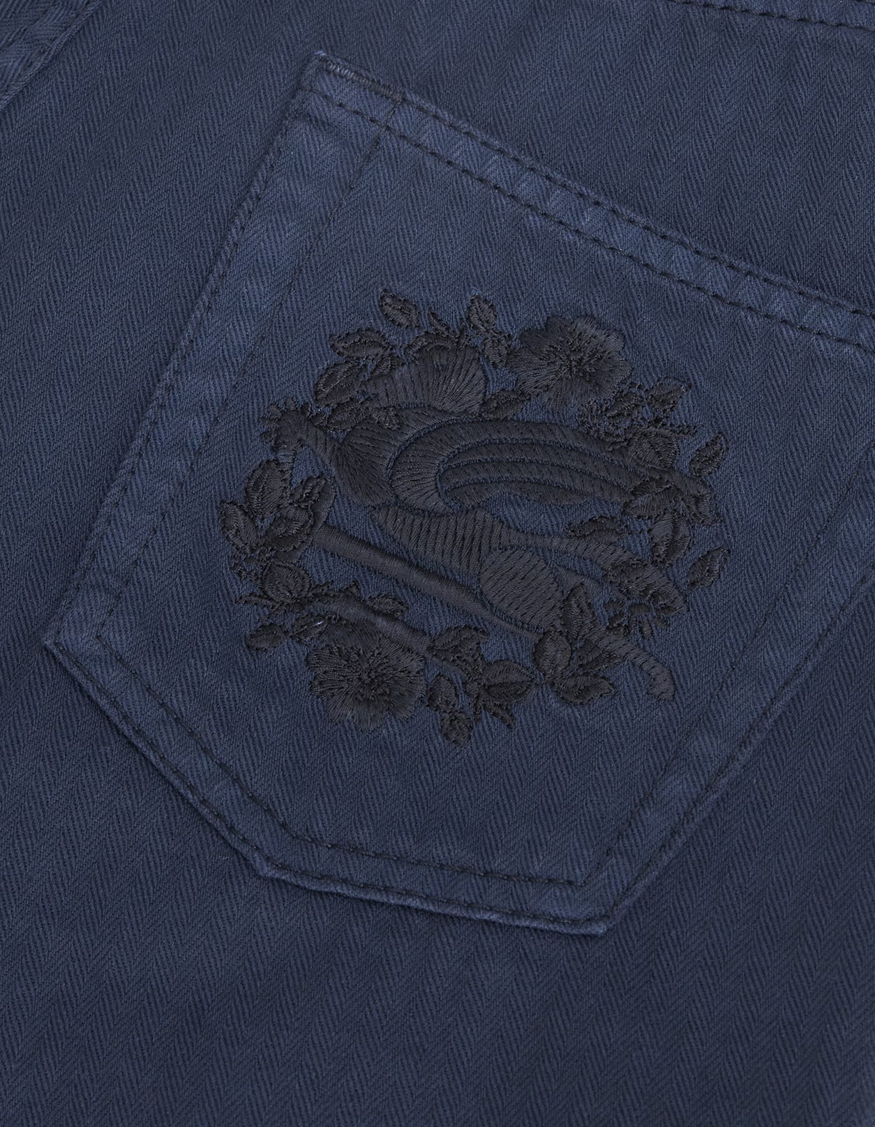 Shop Etro Navy Blue Flare Jeans With Pegasus Buttons