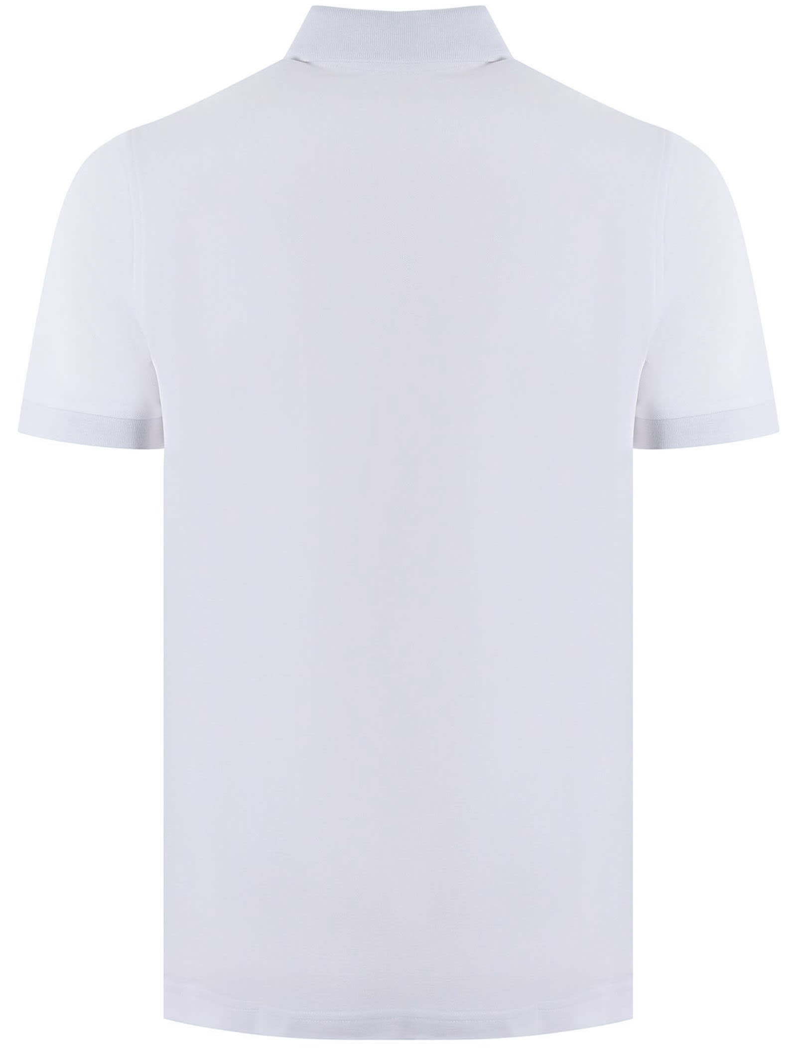 Shop Fay White Cotton Polo Shirt