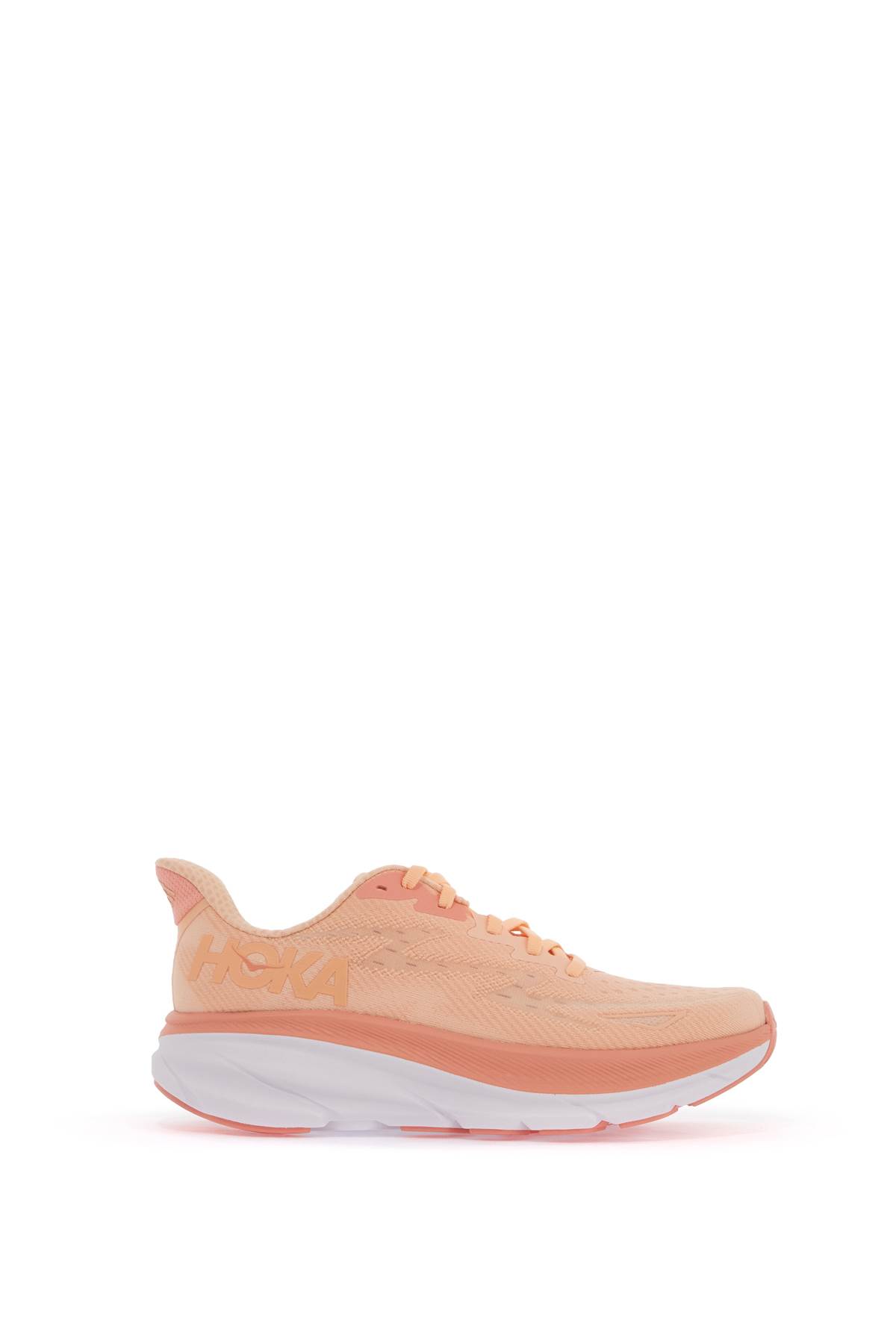 Shop Hoka Clifton 9 Sneakers In Cantaloupe / White (orange)