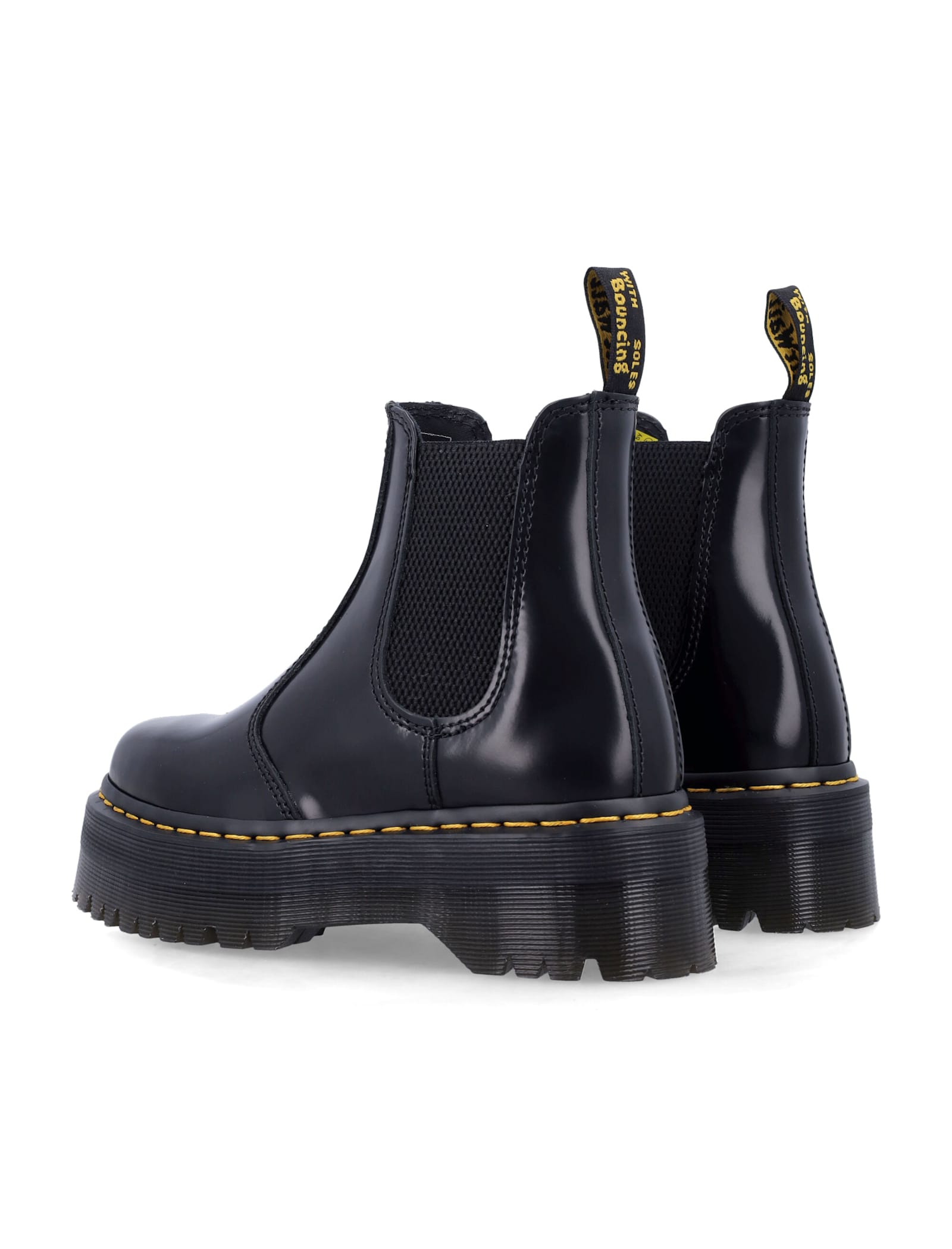 Dr. Martens 2976 Quad Platform Chelsea Boots In Leather In Black