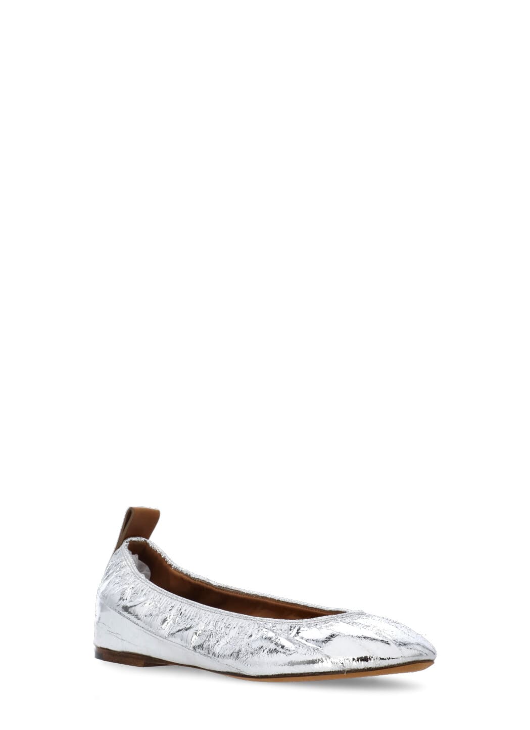 Shop Lanvin Leather Ballet Shoes In Silver