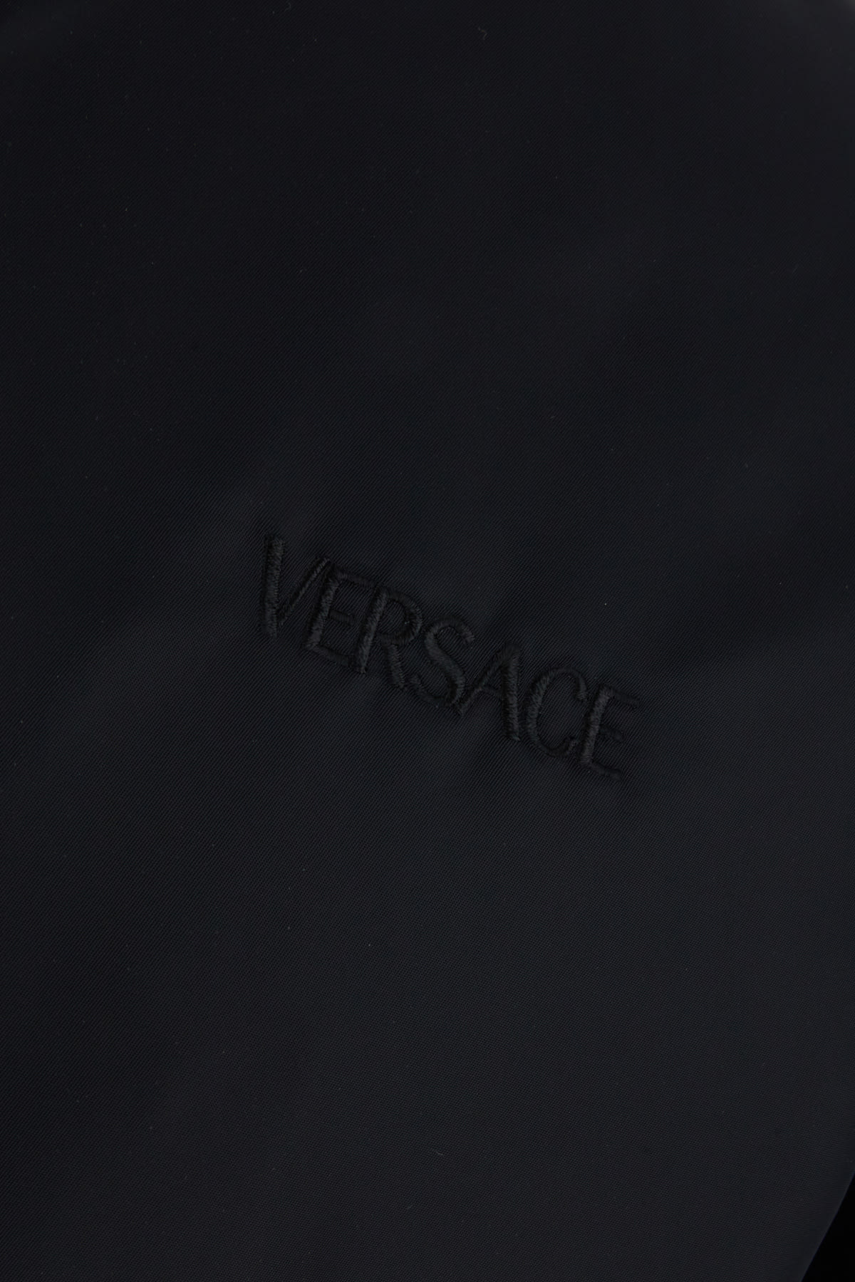 Shop Versace Black Nylon Padded Bomber In 5x000