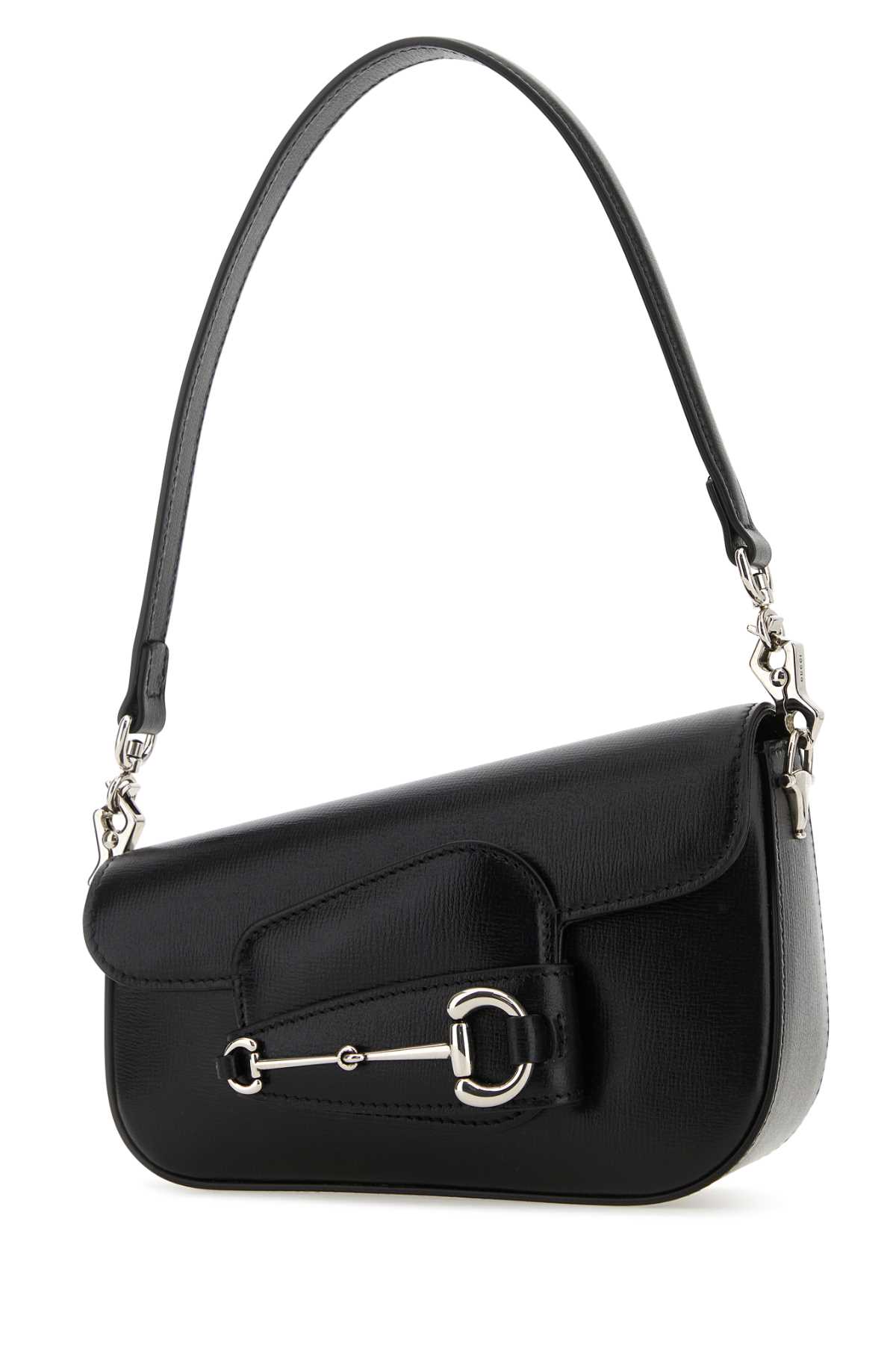 Gucci Black Leather Mini  Horsebit 1955 Handbag In Black