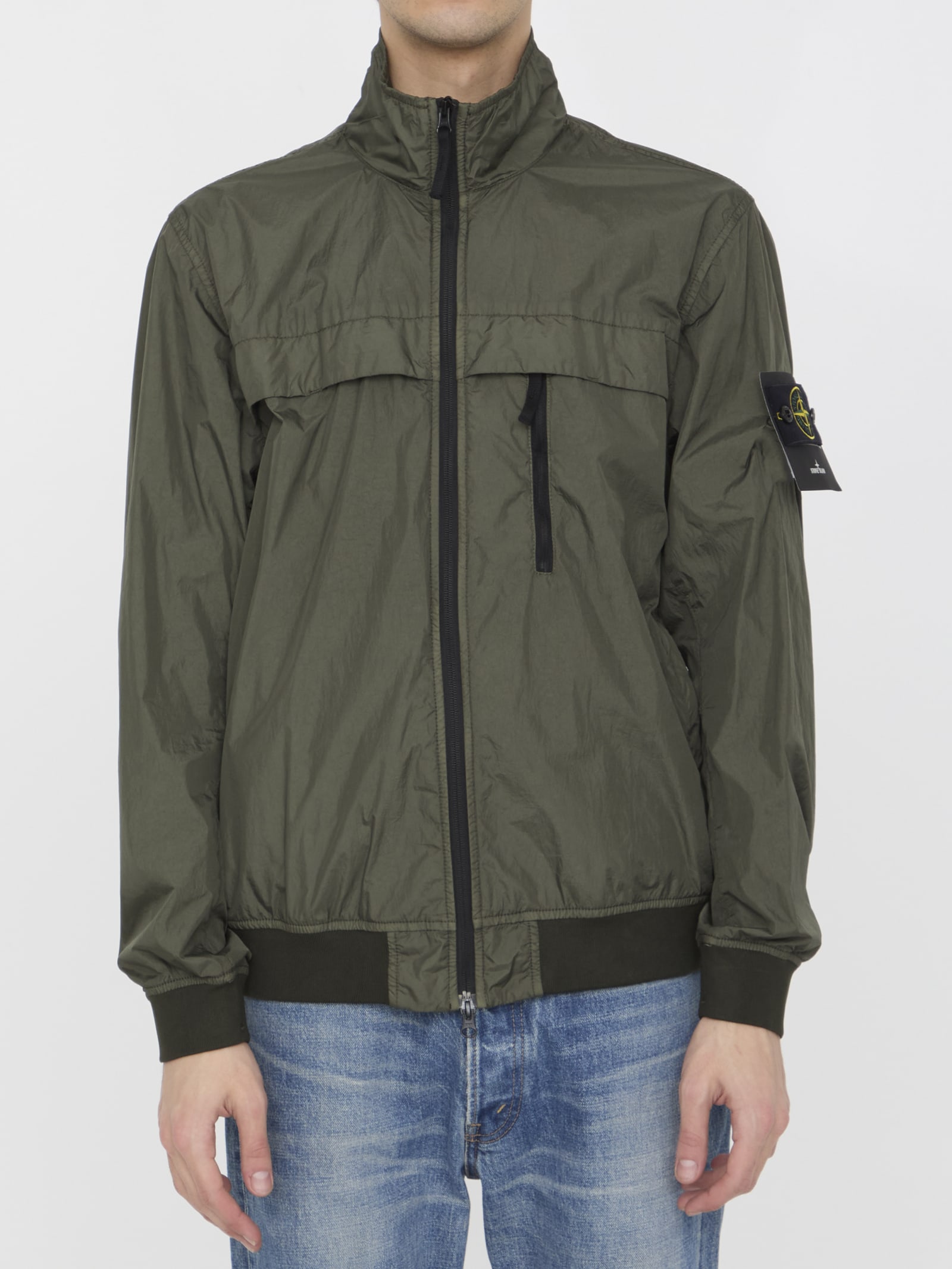 Shop Stone Island Crinkle Reps R-ny Jacket In Green