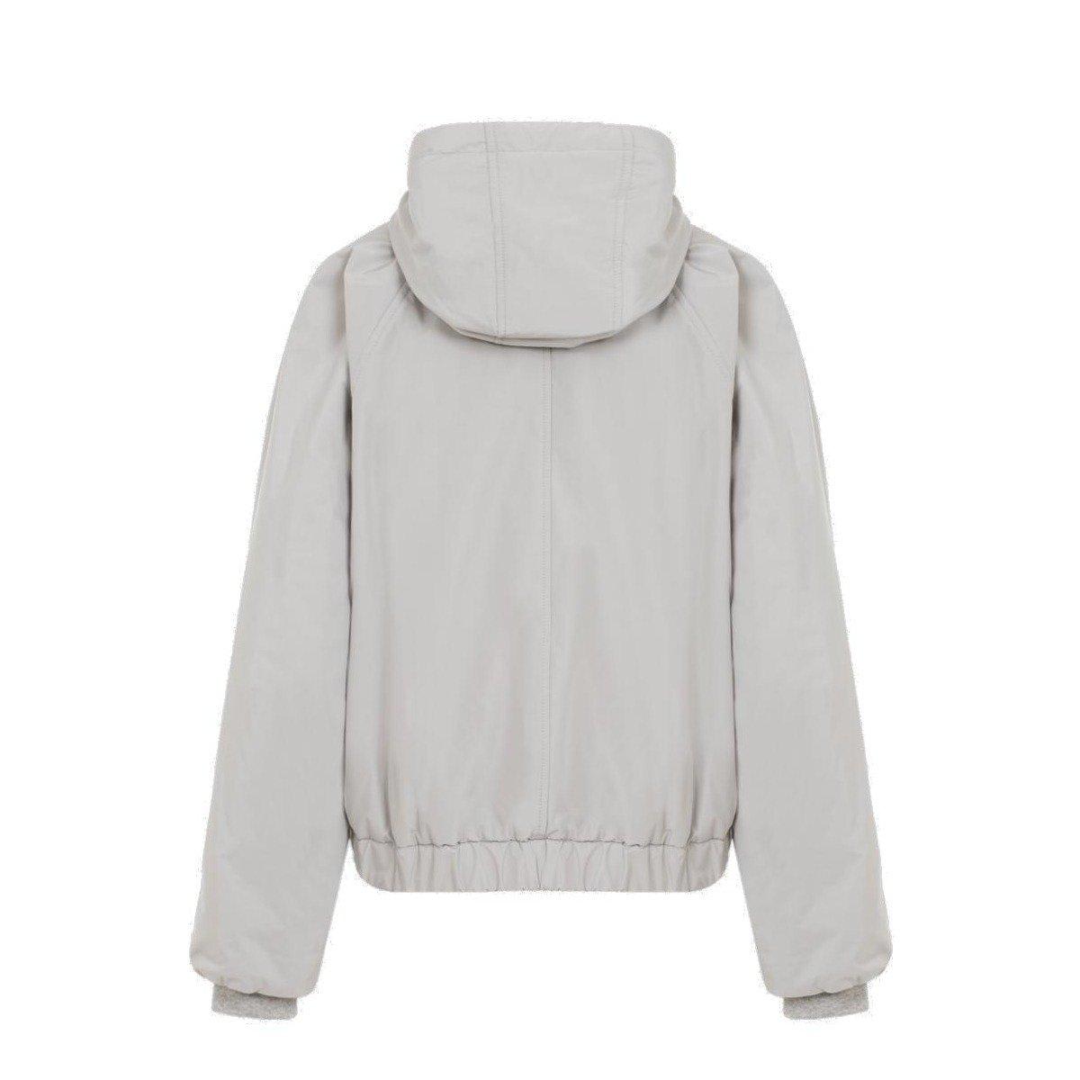 Shop Brunello Cucinelli Drawstring Hooded Jacket In Grey