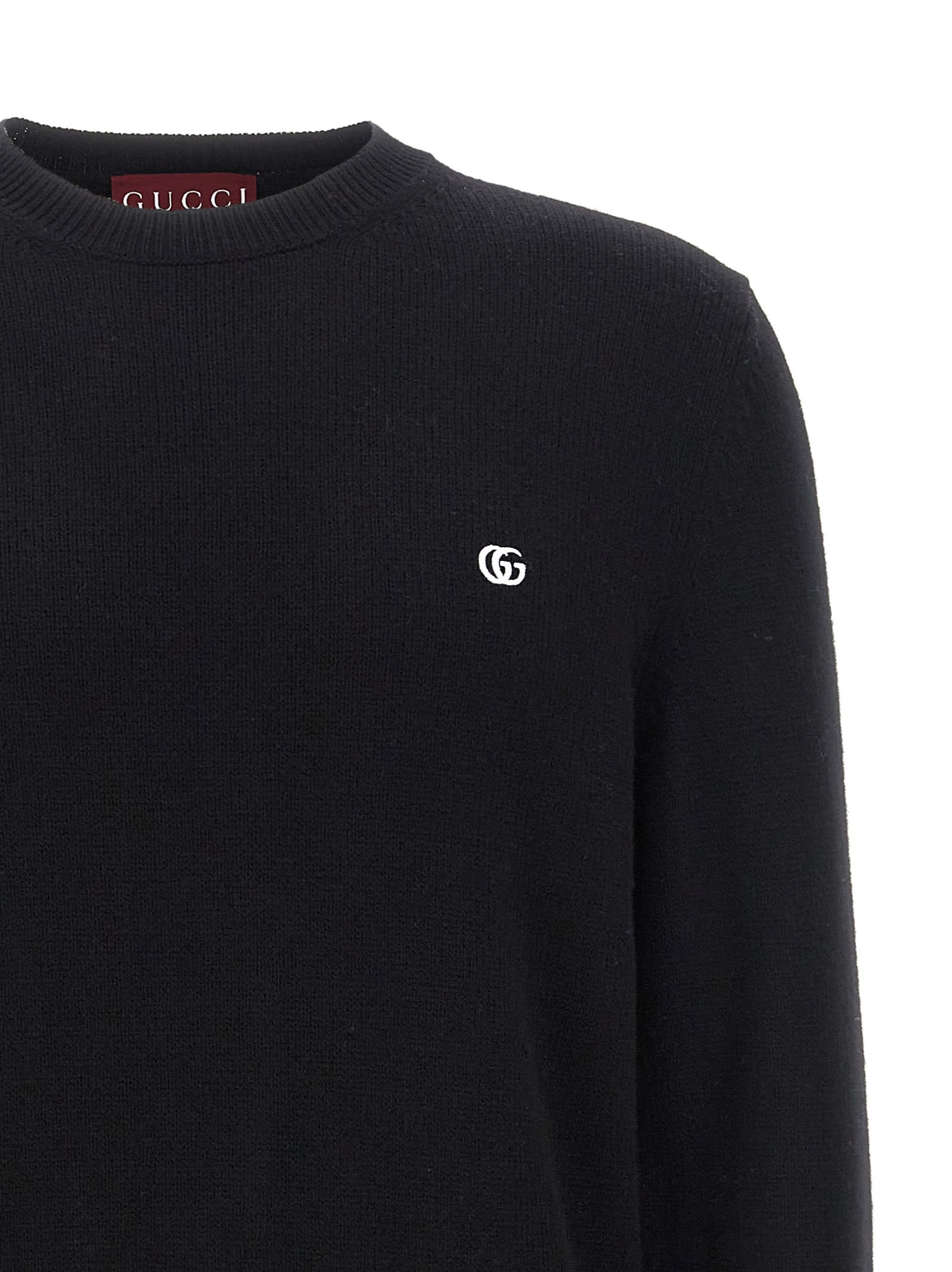 Gucci Logo Sweater Sweaters And Cardigans Black In Black