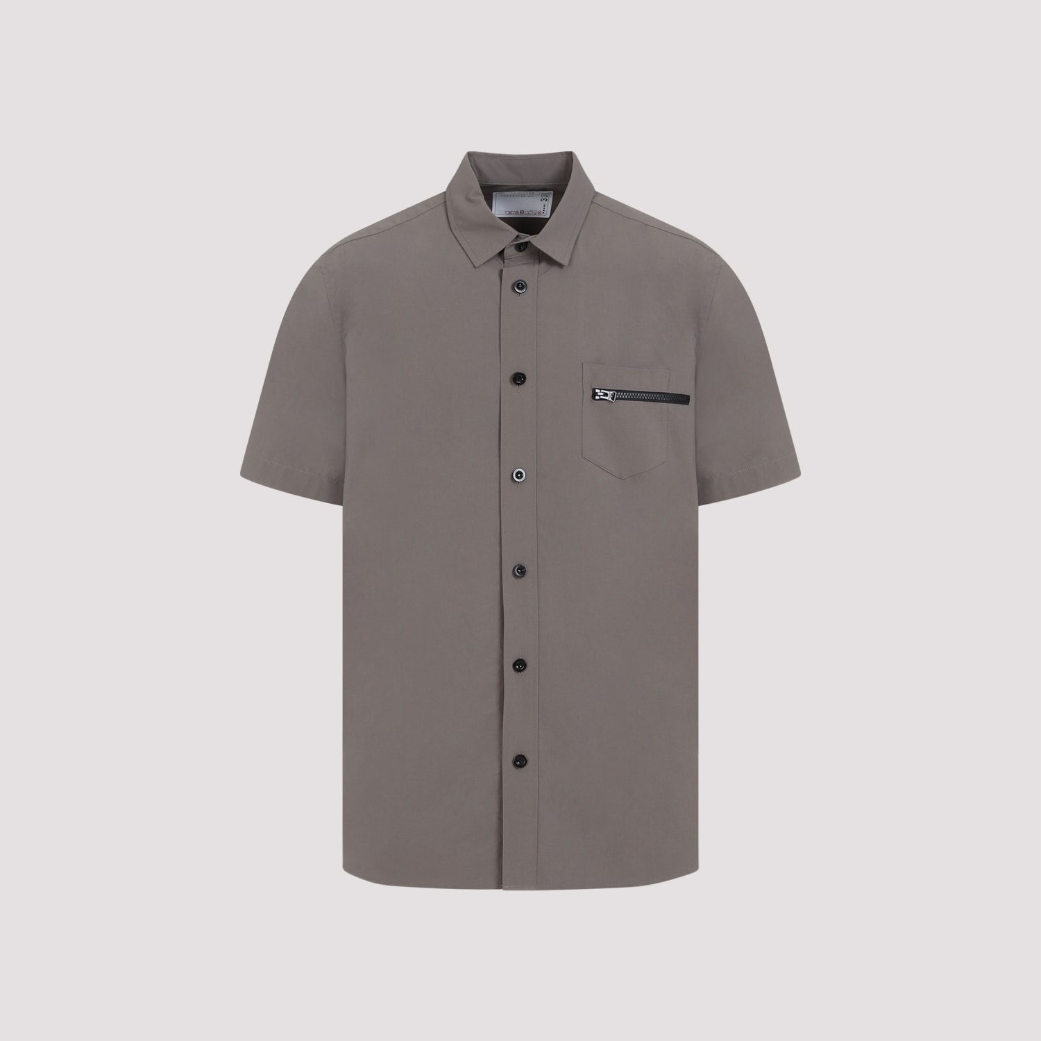 Shop Sacai Matte Taffeta Shirt In Taupe