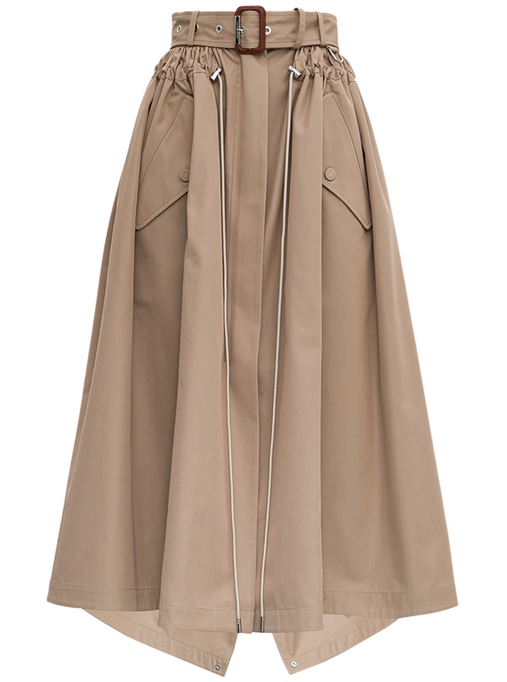 Alexander McQueen Beige Cotton Skirt With Belt
