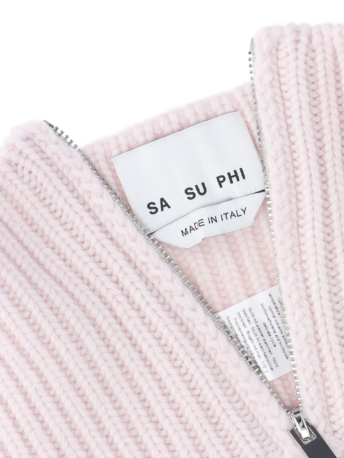 Sa Su Phi Ribbed Zip-fastening Scarf In Pink