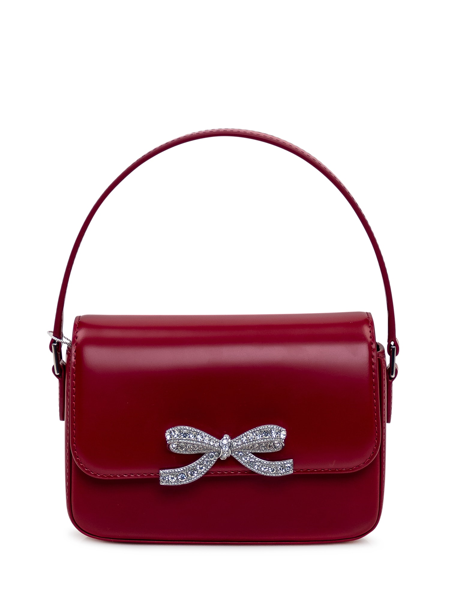 Shop Self-portrait Burgundy Leather Handbag