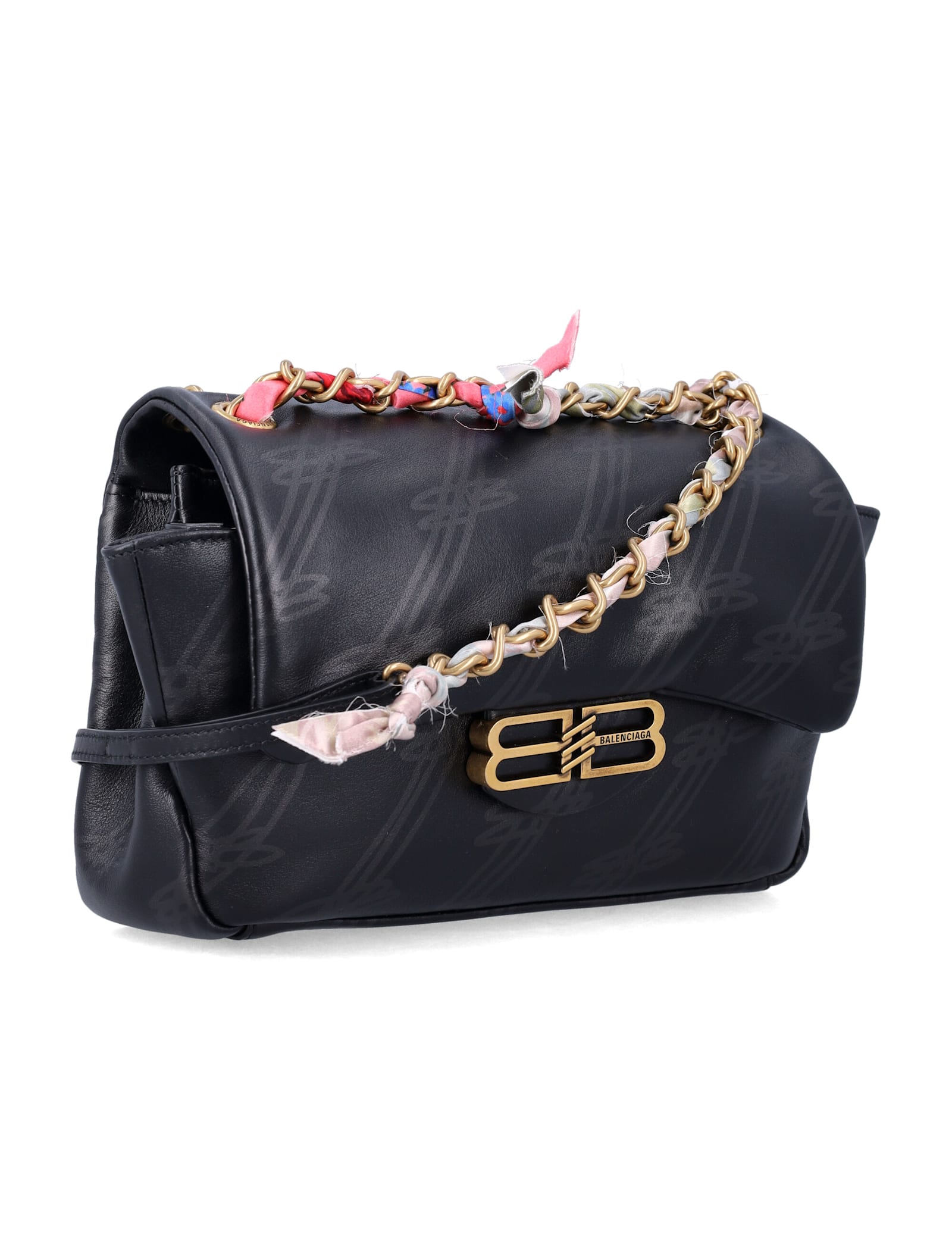 Balenciaga Printed Leather Mini Darling Shoulder Bag In Black