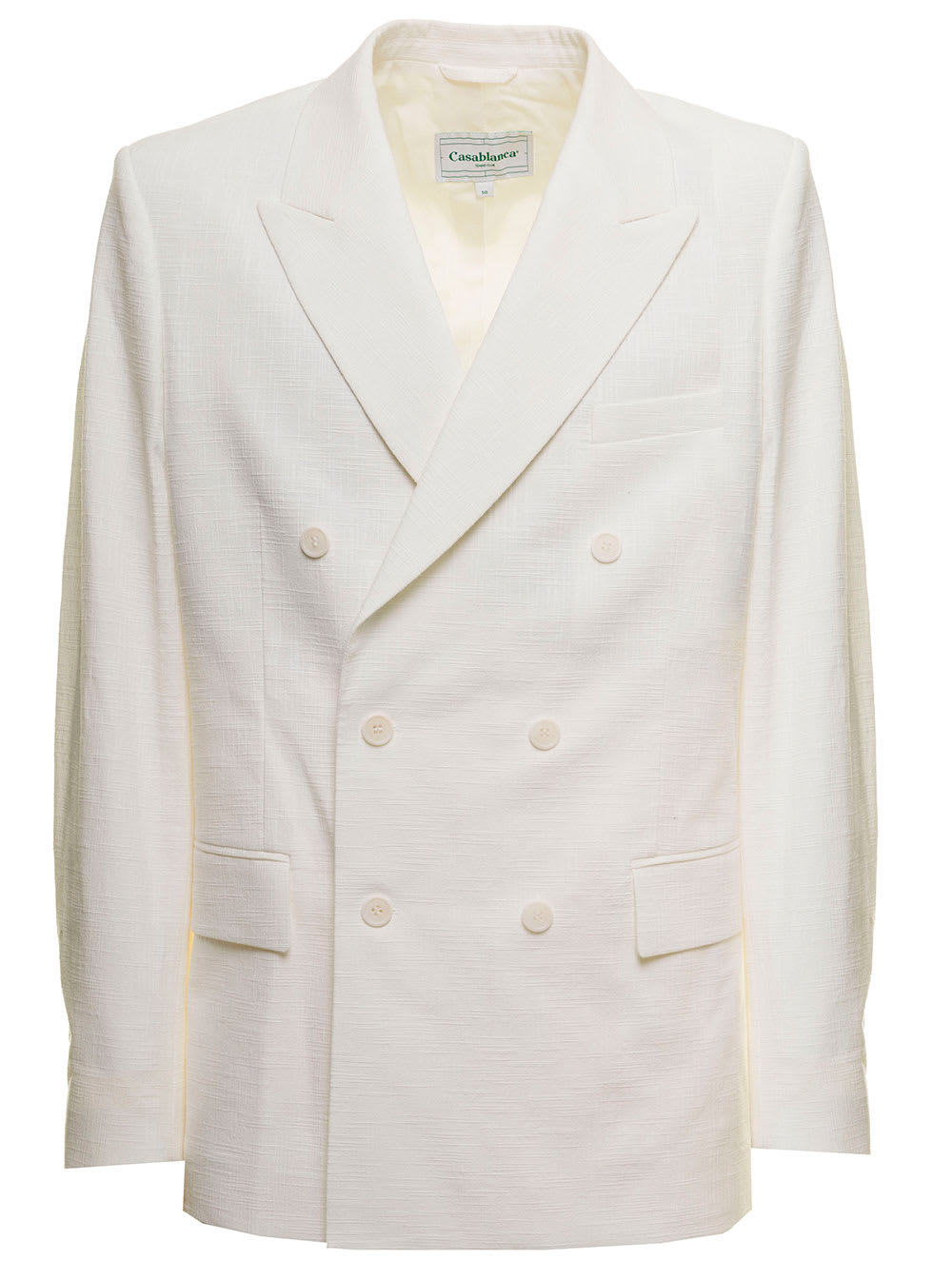 Casablanca Womans Double-breasted White Cotton Jacket