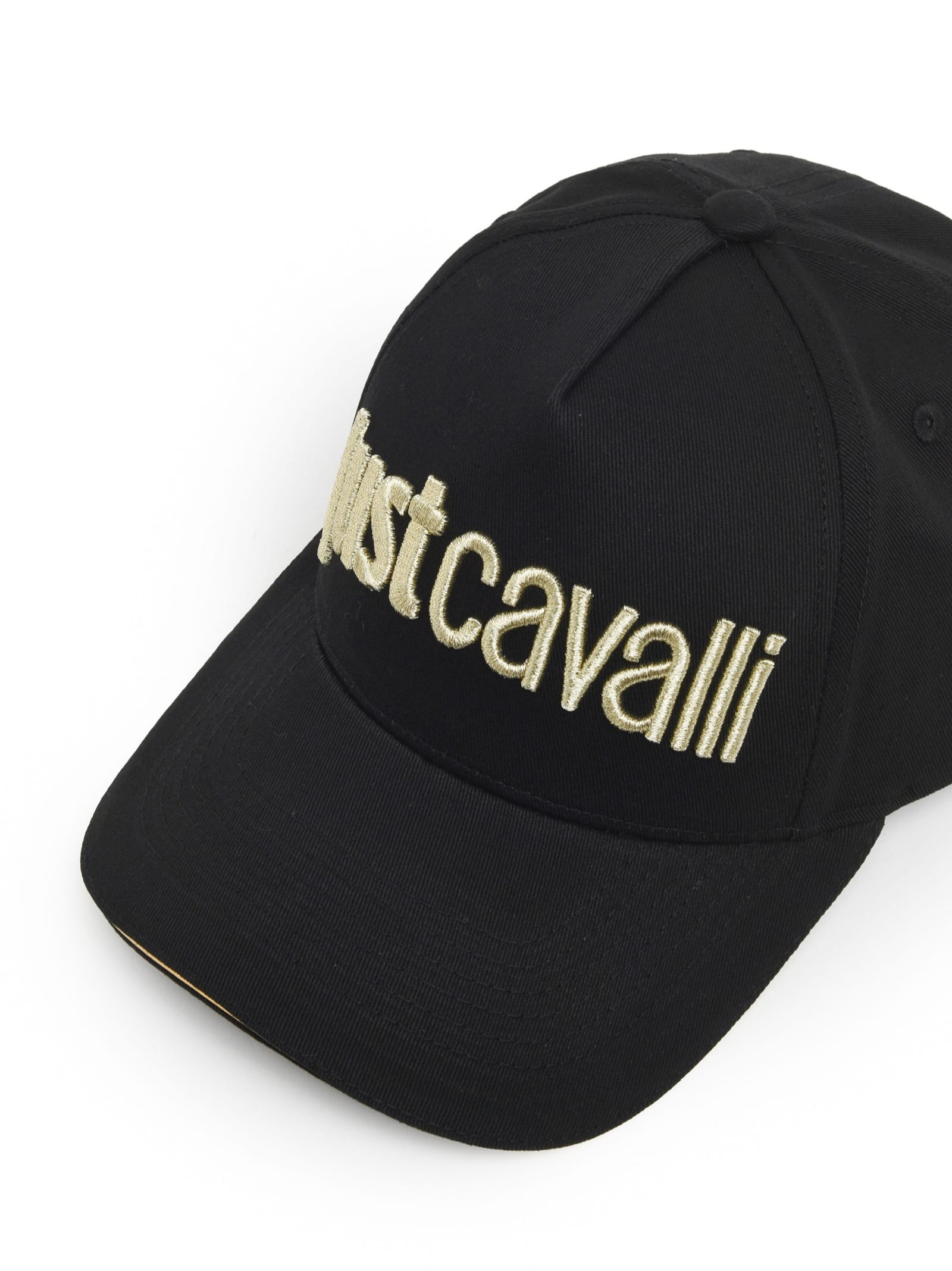 Just Cavalli Logo-embroidered Cotton Cap In Black