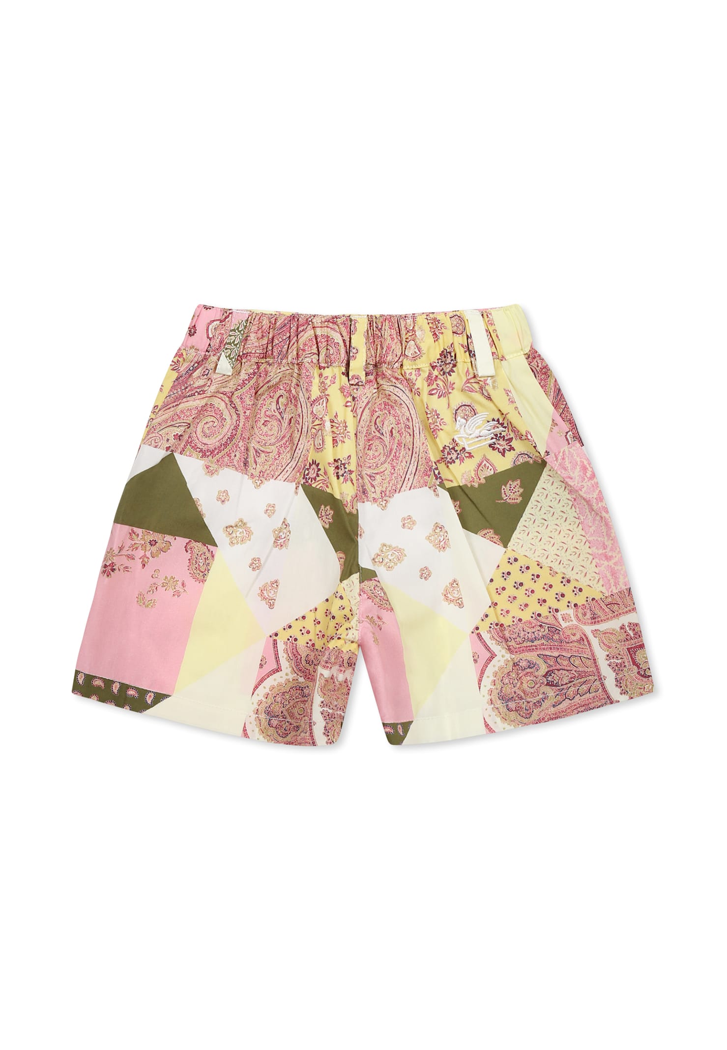 Shop Etro Multicolor Shorts For Baby Girl With Paisley Patchwork Print