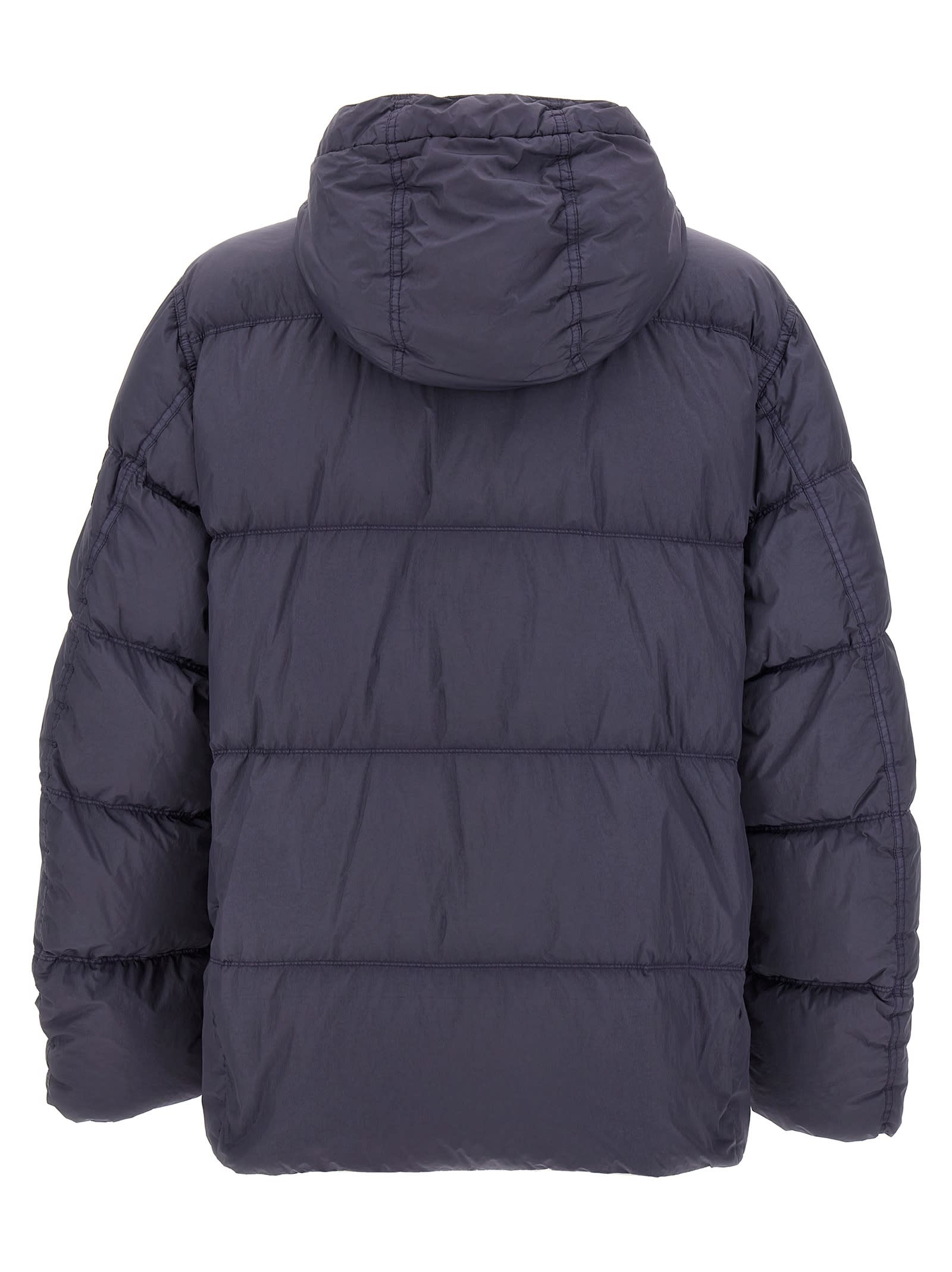 Shop Stone Island Garment Dyed Crinkle Reps R-ny Down Down Jacket In Gray