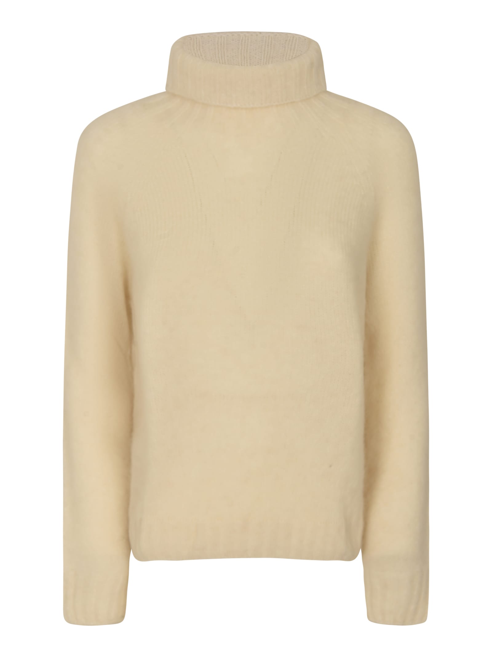 Turtleneck Rib Trim Knit Pullover