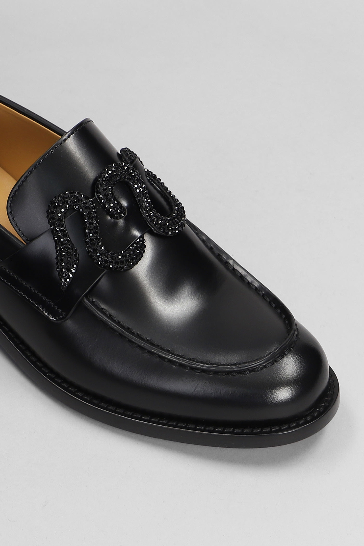 Shop René Caovilla Morgana Loafers In Black Leather