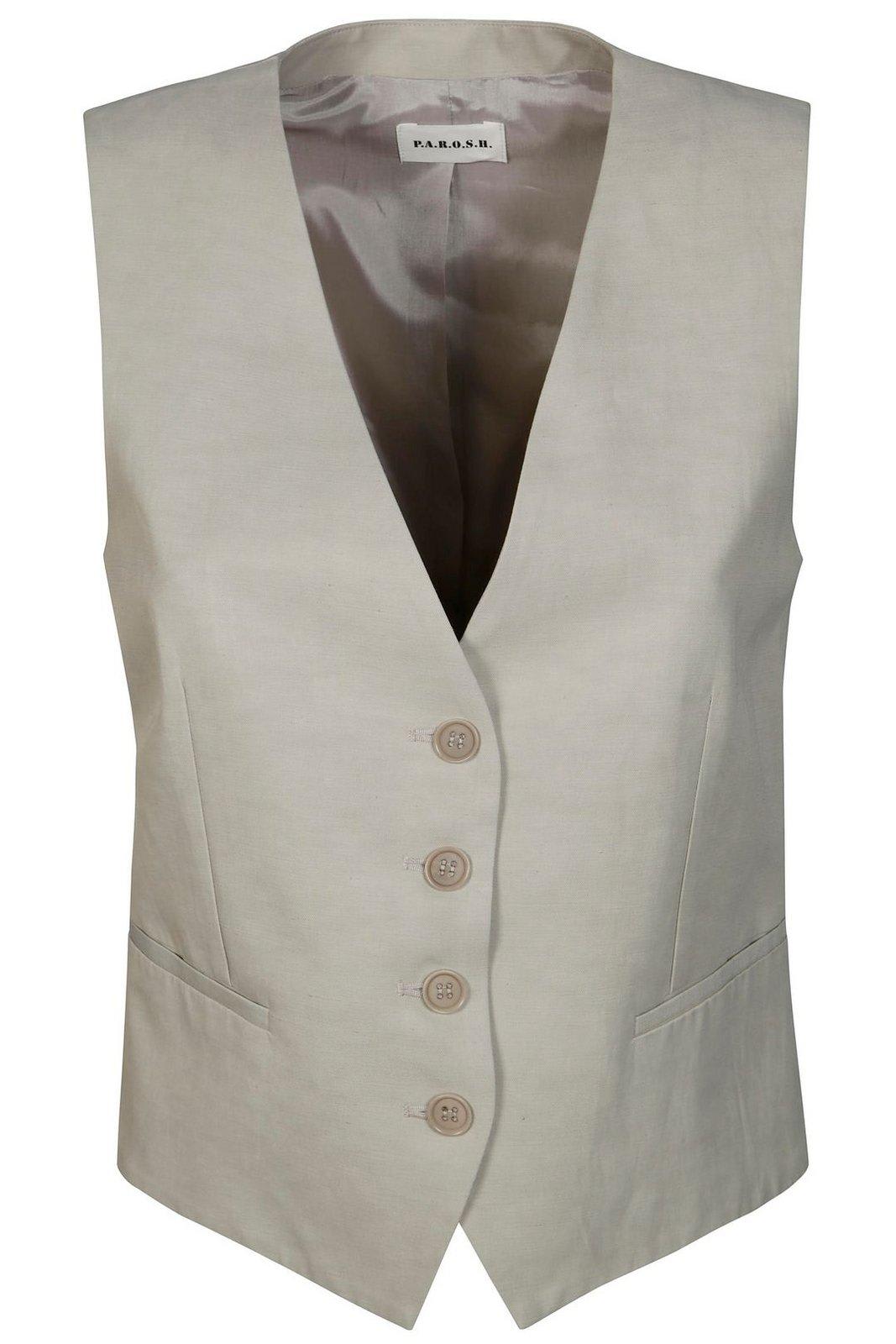 P.a.r.o.s.h Button-up Vest In Grigio