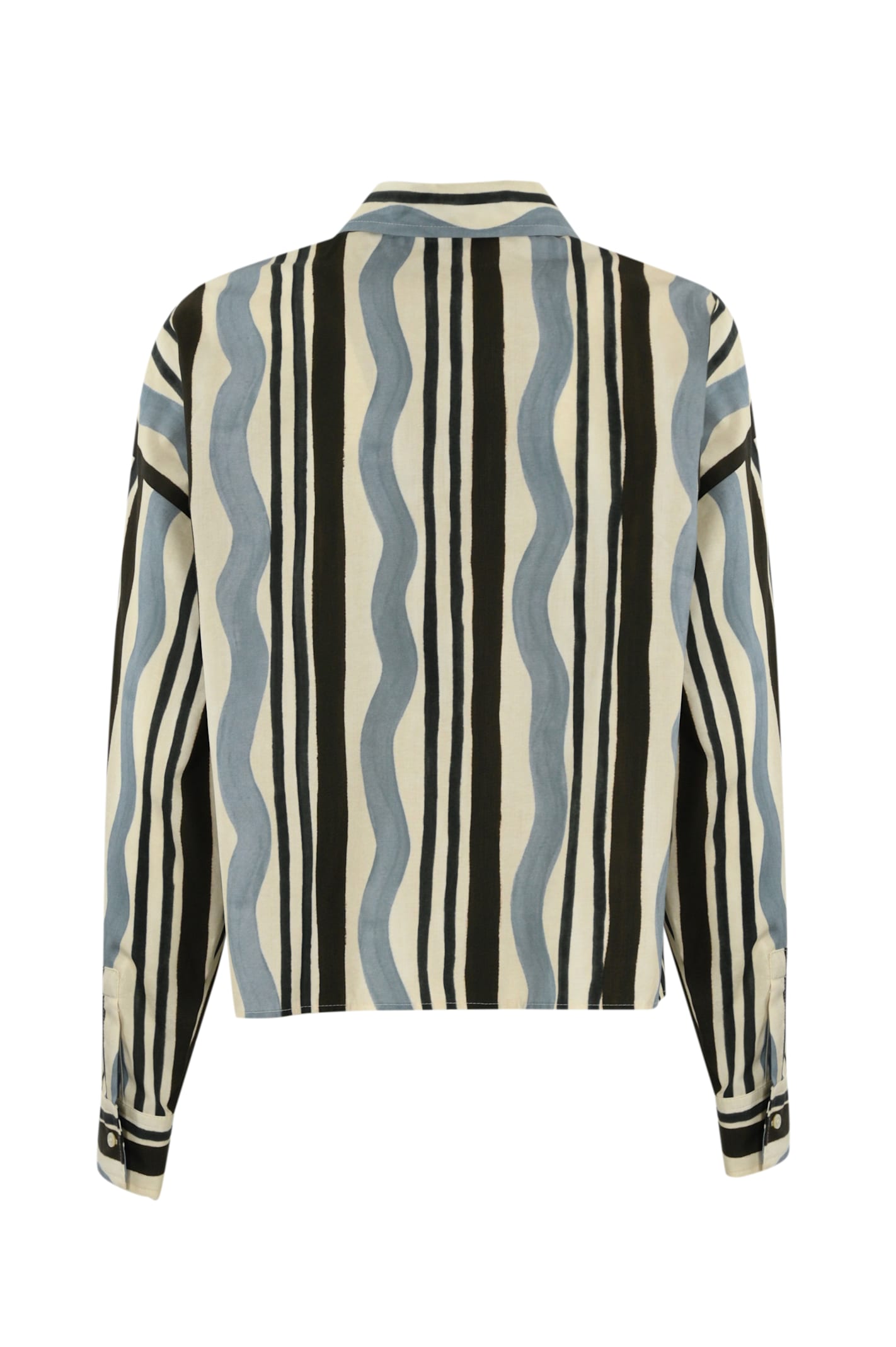 WEEKEND MAX MARA RAGTIME SHIRT IN COTTON WITH STRIPES AND WAVES