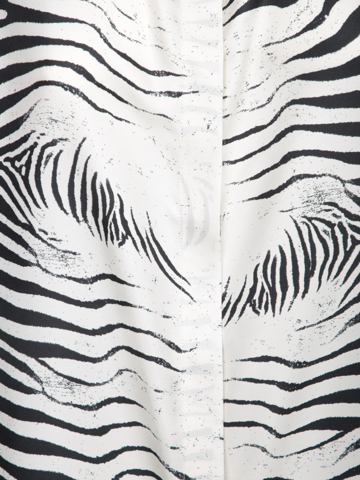 Roberto Cavalli Zebra Black And White Silk Shirt In Black