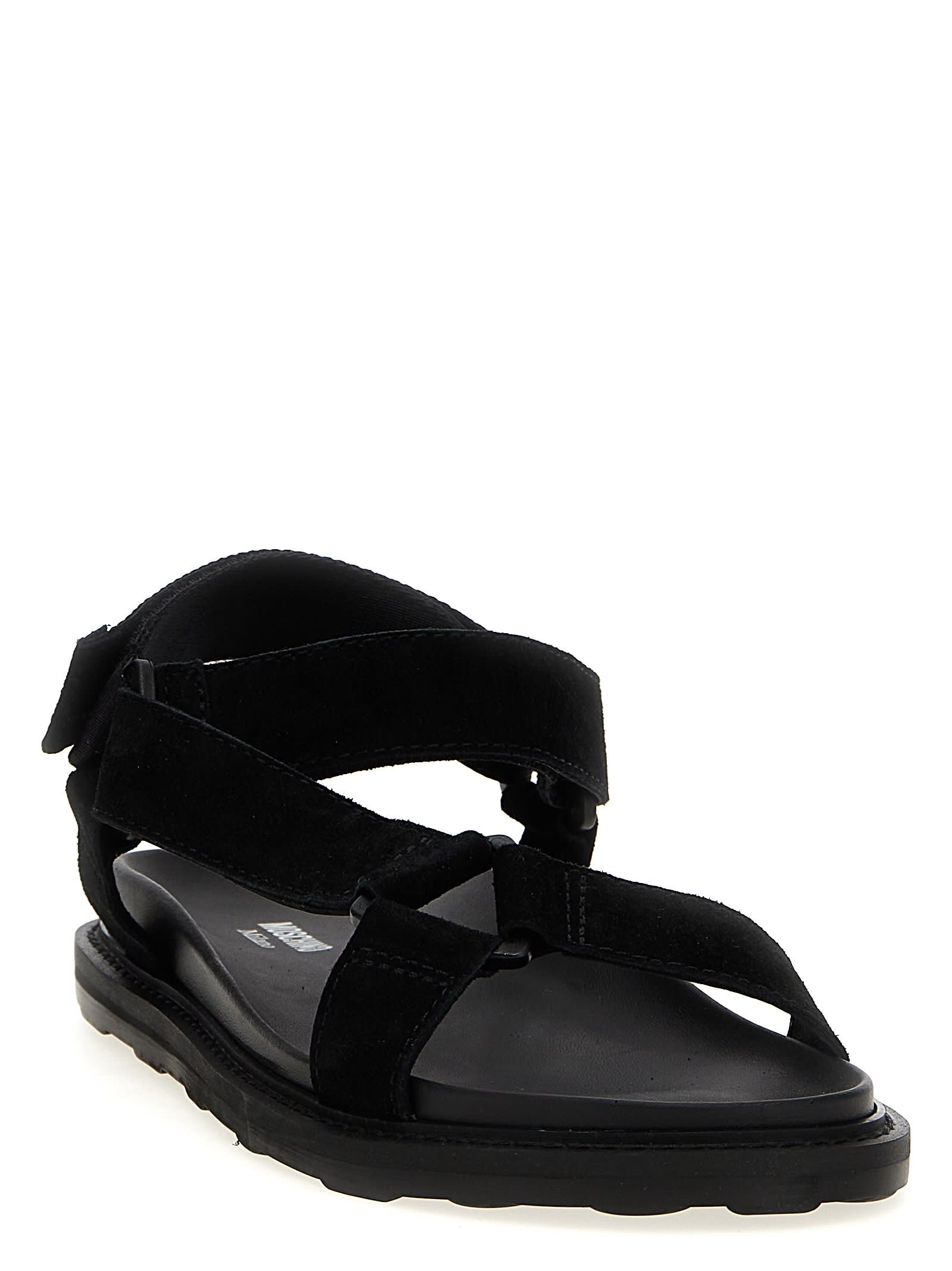 Moschino Couture Sandal With Logo In Black