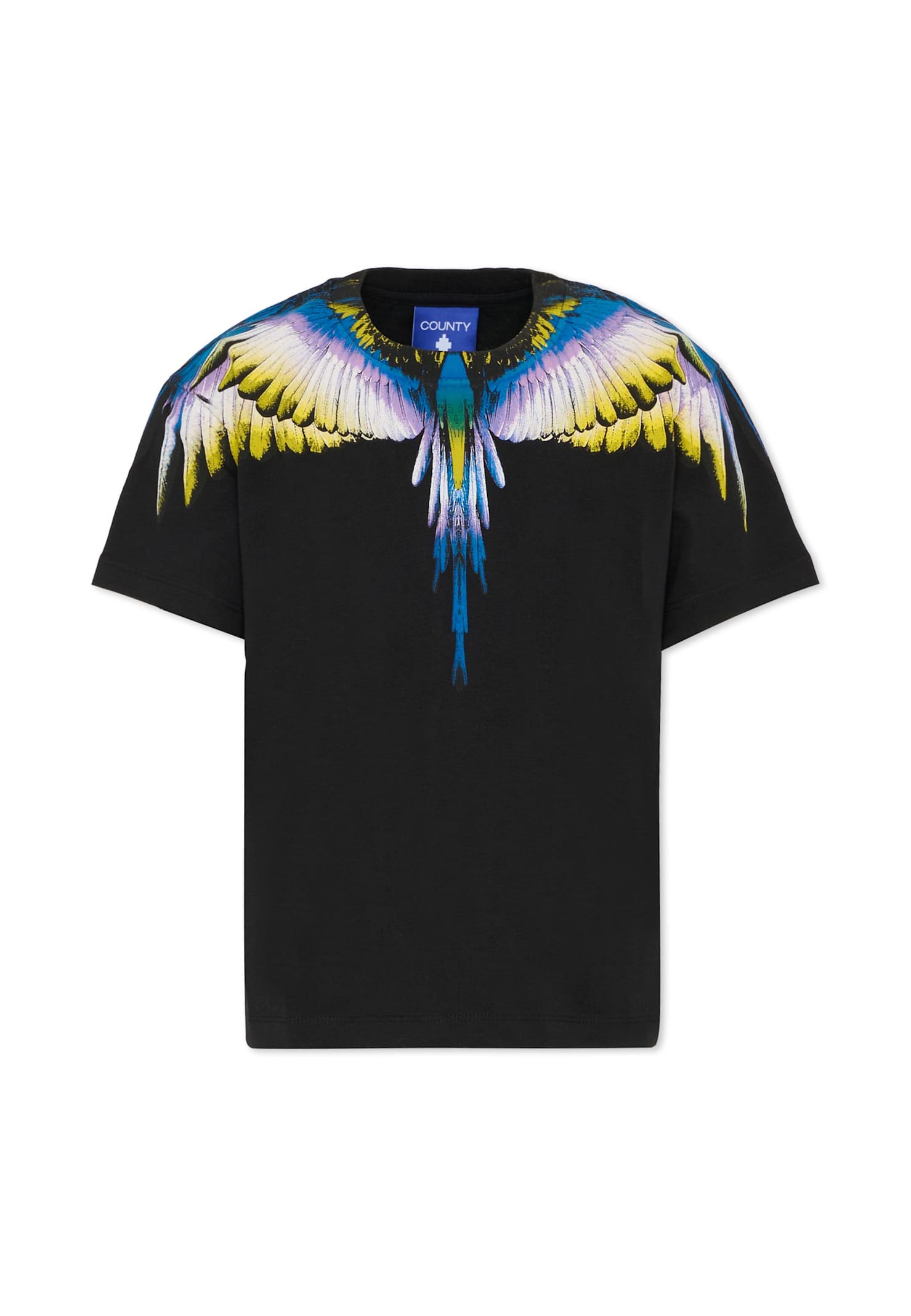 Marcelo Burlon County Of Milan Black T-shirt For Boy With Wings In Black