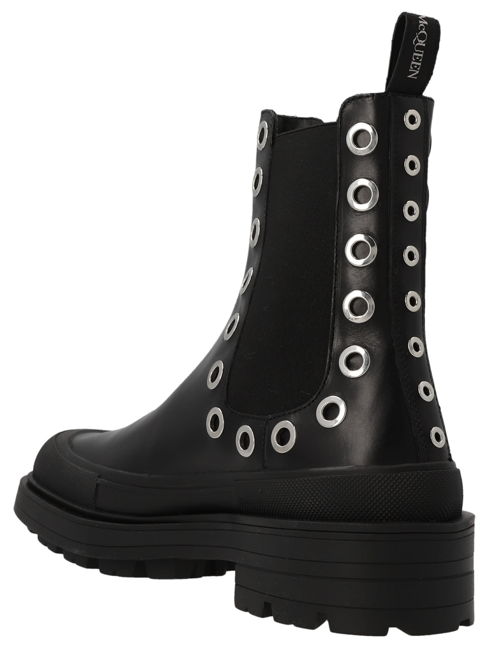 Alexander Mcqueen Alexander Mc Queen Tread Slick Leather Chelsea Boots In Black