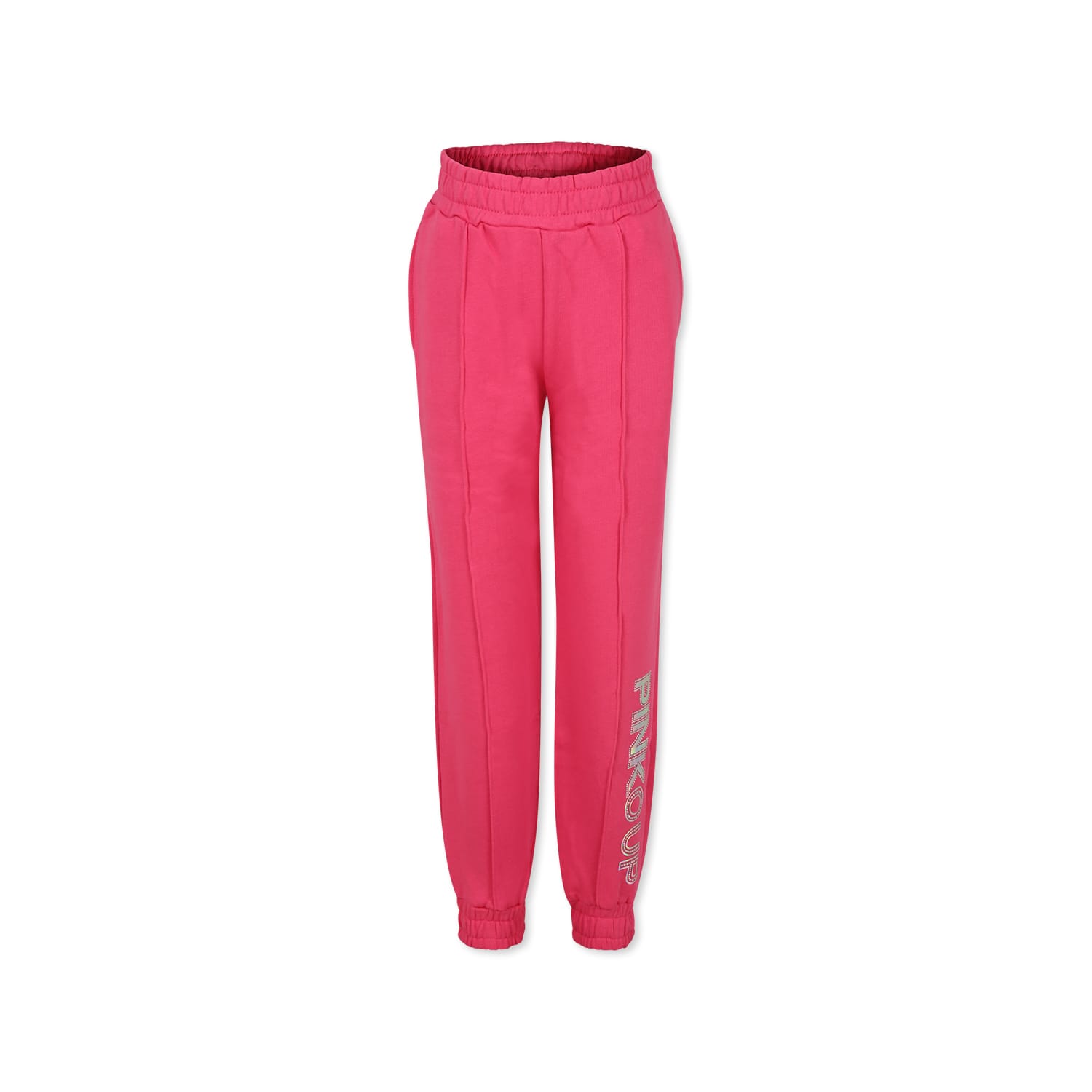 Pinko Fuchsia Trousers For Girl With Logo In Fuchsia