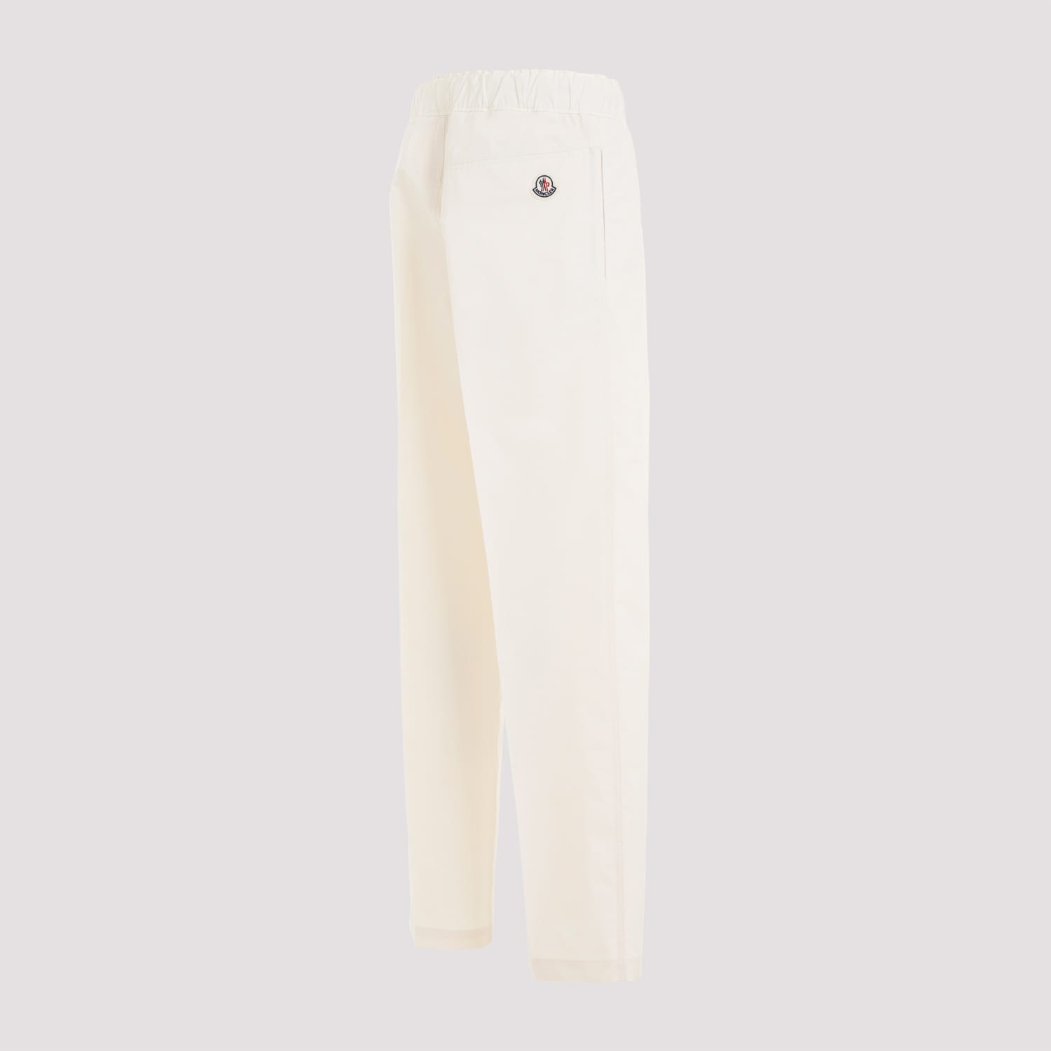 Shop Moncler Cotton Track Pants In Ivory