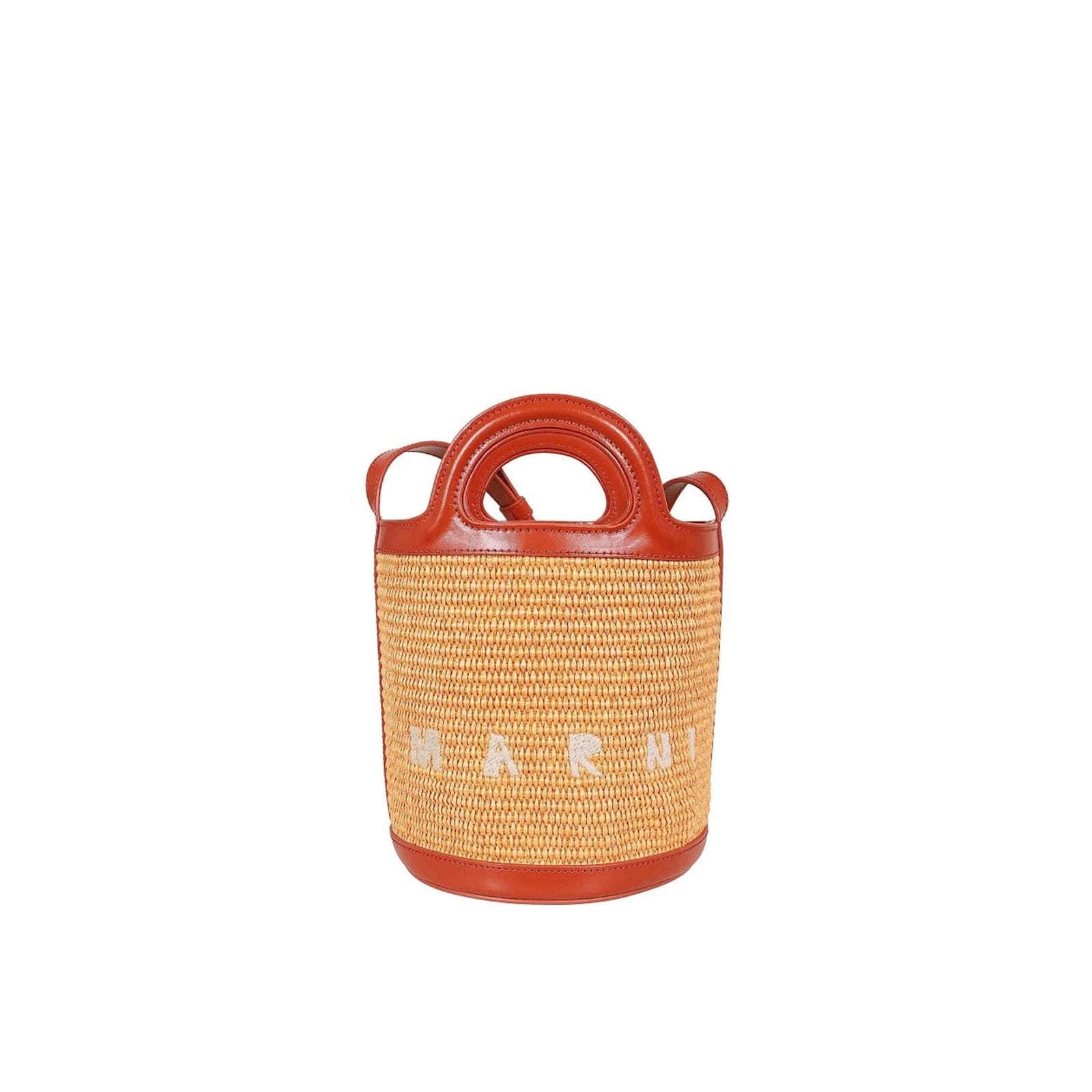 Shop Marni Tropicalia Bucket Bag In Orange