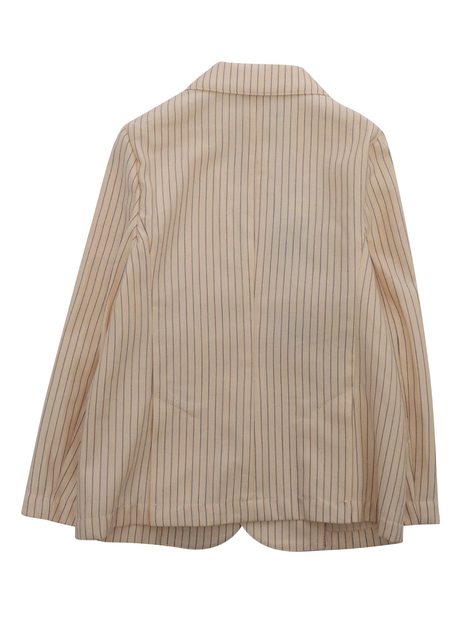 Emporio Armani Beige Jacket With Striped In Beige