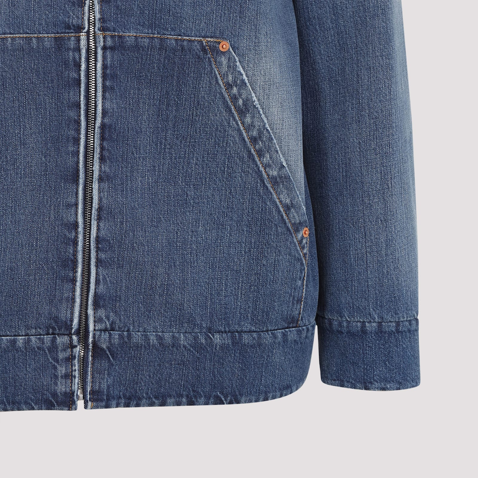 Shop Valentino Denim Shirt In Medium Blue Denim