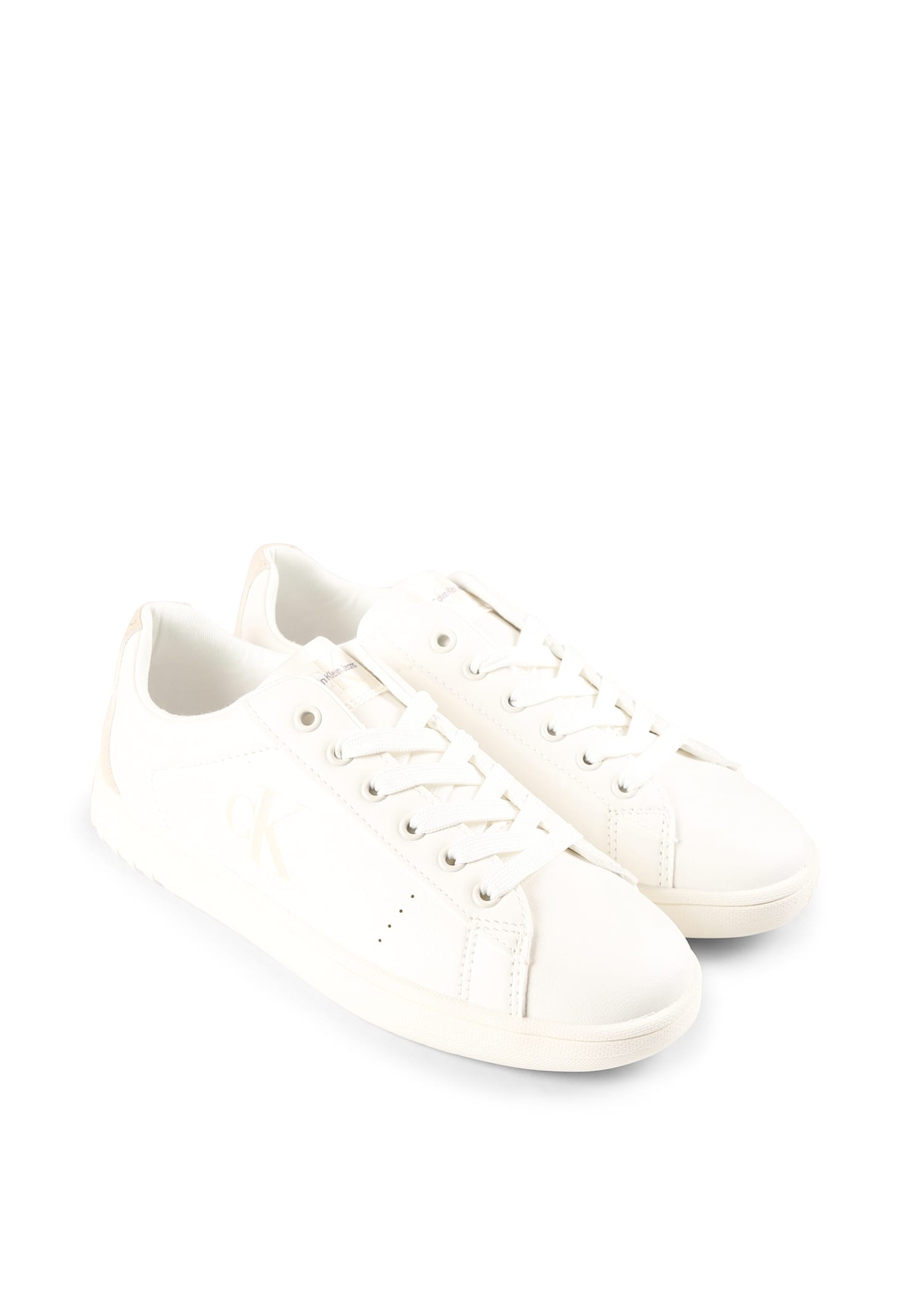 Calvin Klein Ivory Sneakers For Kids With Logo