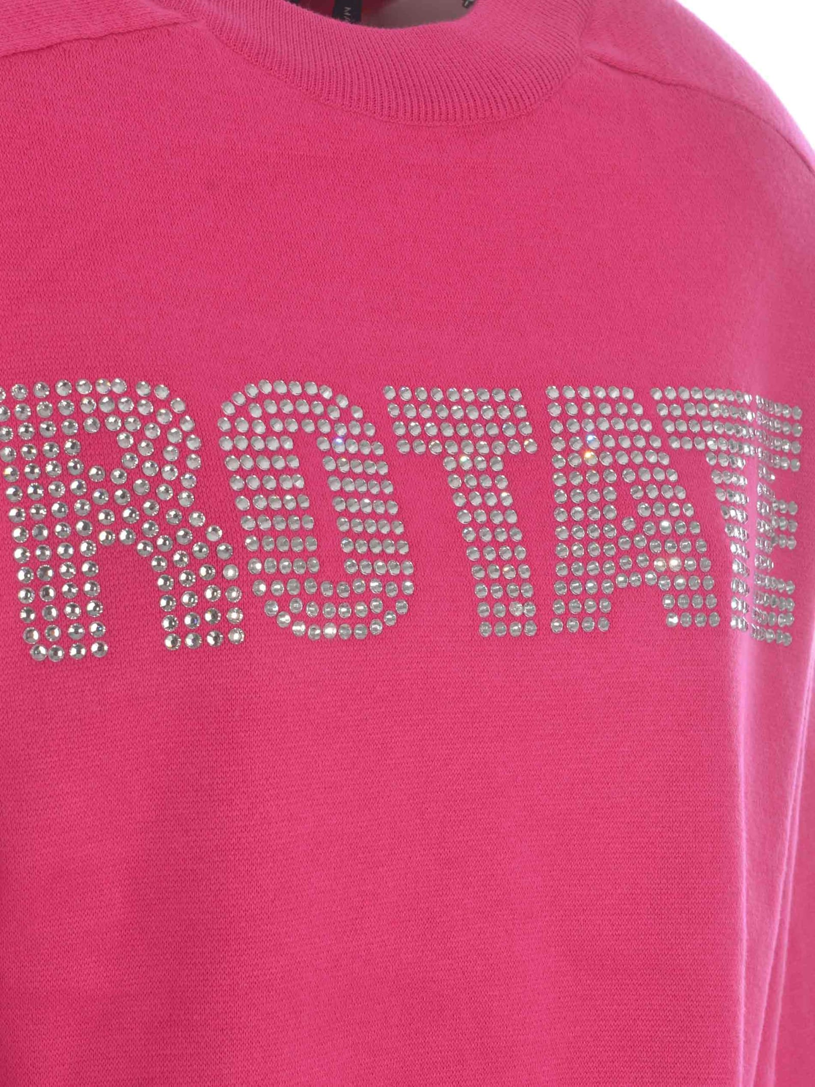 Shop Rotate Birger Christensen Sweatshirt Rotate In Cotton And Cashmere Blend In Fucsia