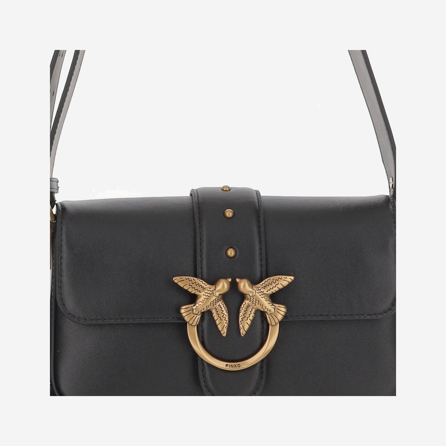 Pinko Love One Mini Leather Bag In Black