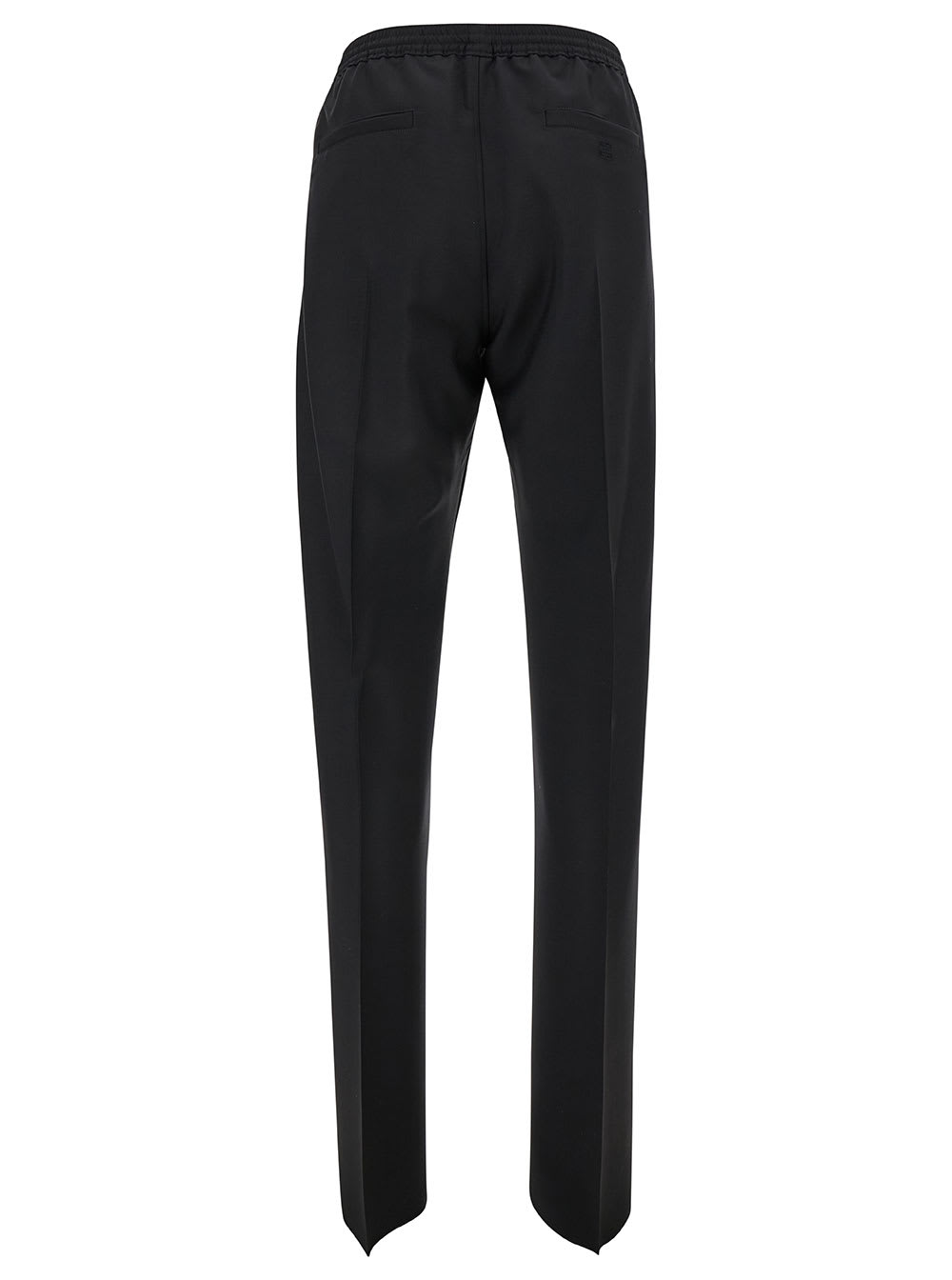 Shop Givenchy Black Jogger Pants With Elastic Waistband In Wool And Mohair Man