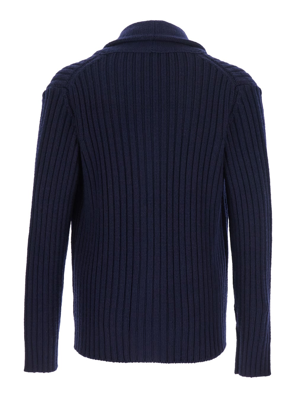 Kangra Cashmere Cardigan Bottoni Con Trecce Finezza 3gg In Blue
