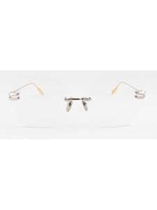 Shop Dita Dtx155/a/03 Embra (vista) Eyewear In Silver_ White Gold