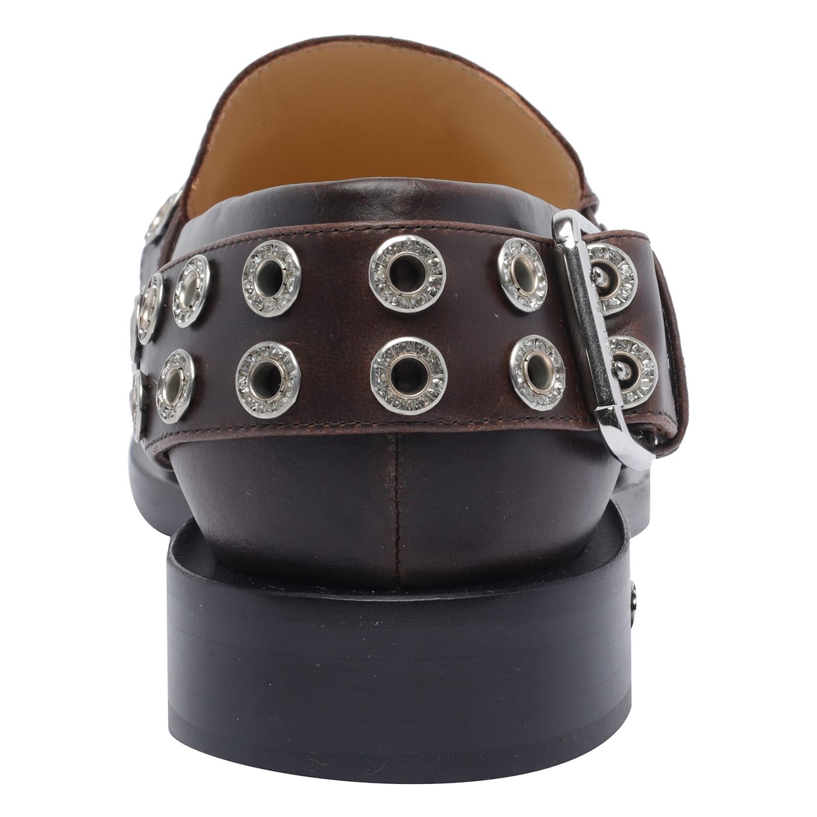 Mach &amp; Mach Buckle Belt Vintage Loafers In Brown