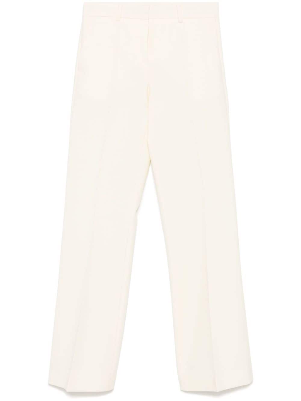 Alberto Biani Wool Flared Trousers In White