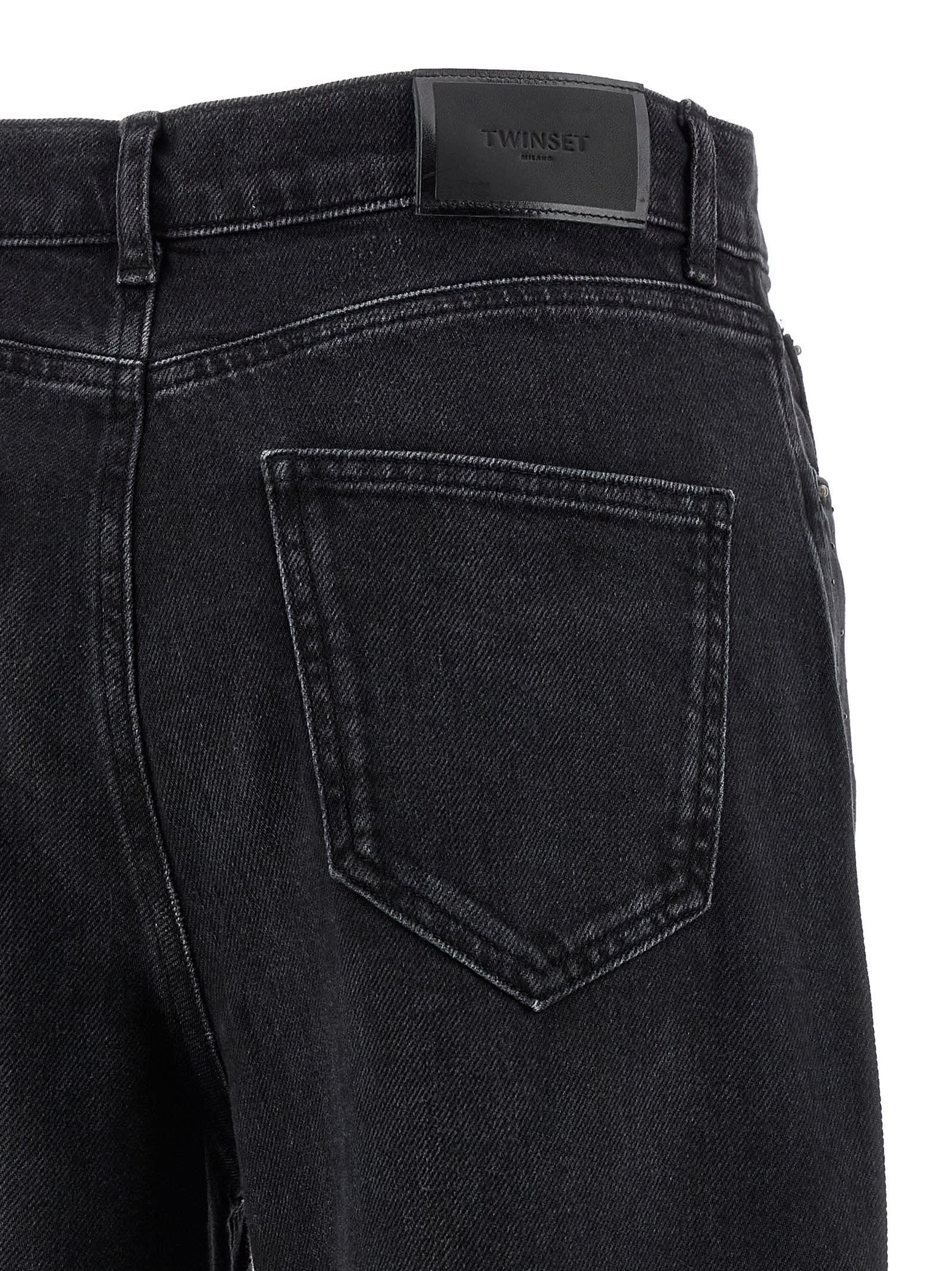 Twinset Crystal Jeans In Black