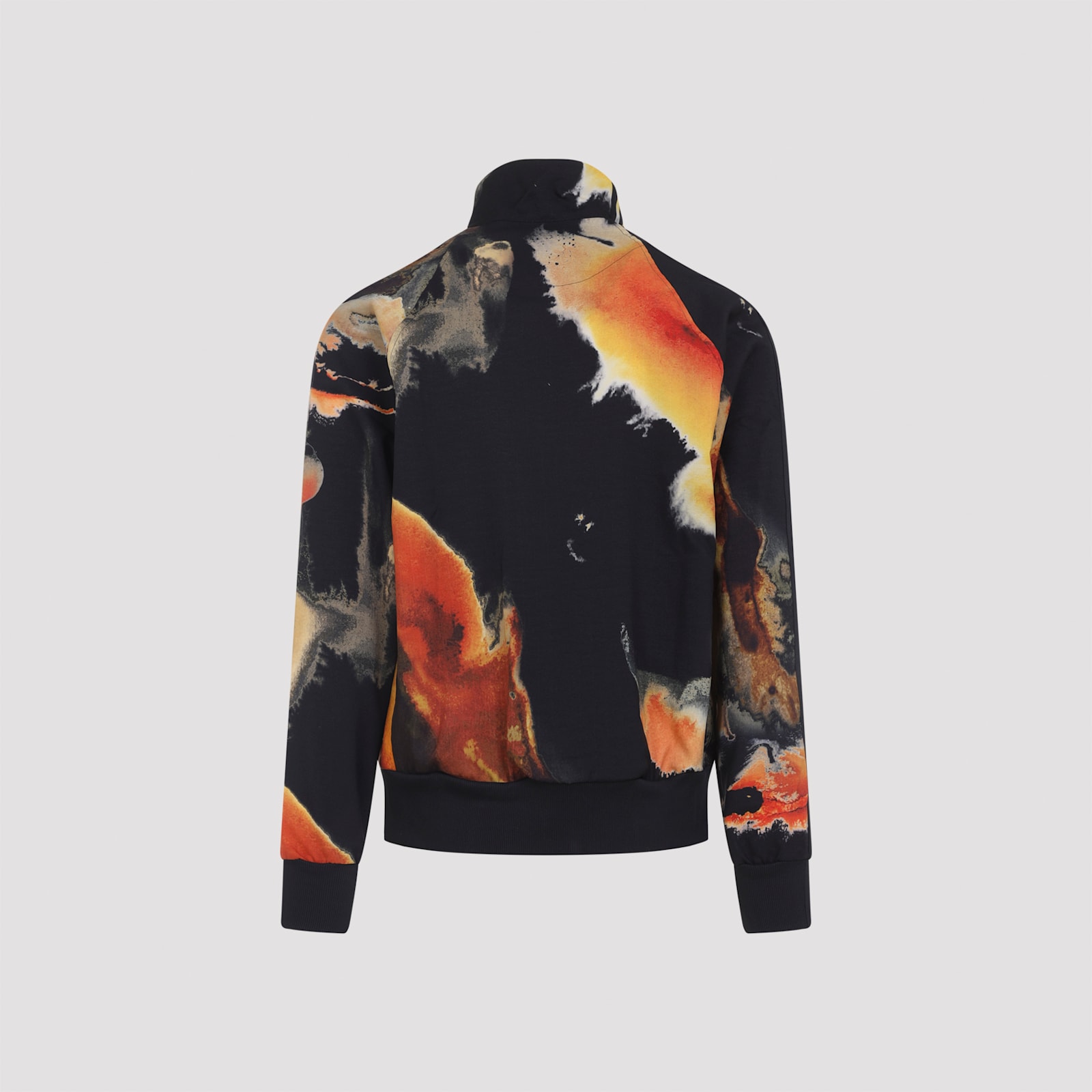 Y-3 Abstract Print Long Sleeve High Collar Jacket In Black