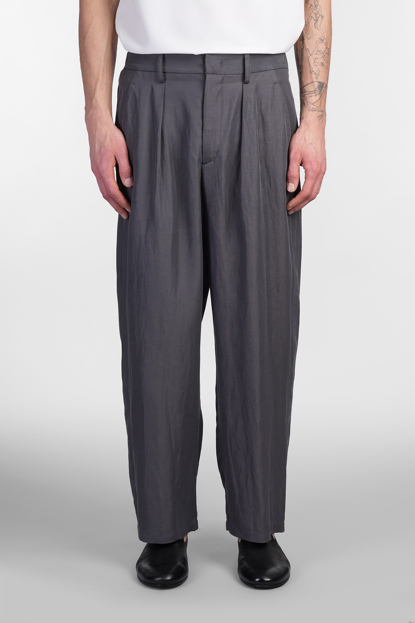 Pants In Grey Linen