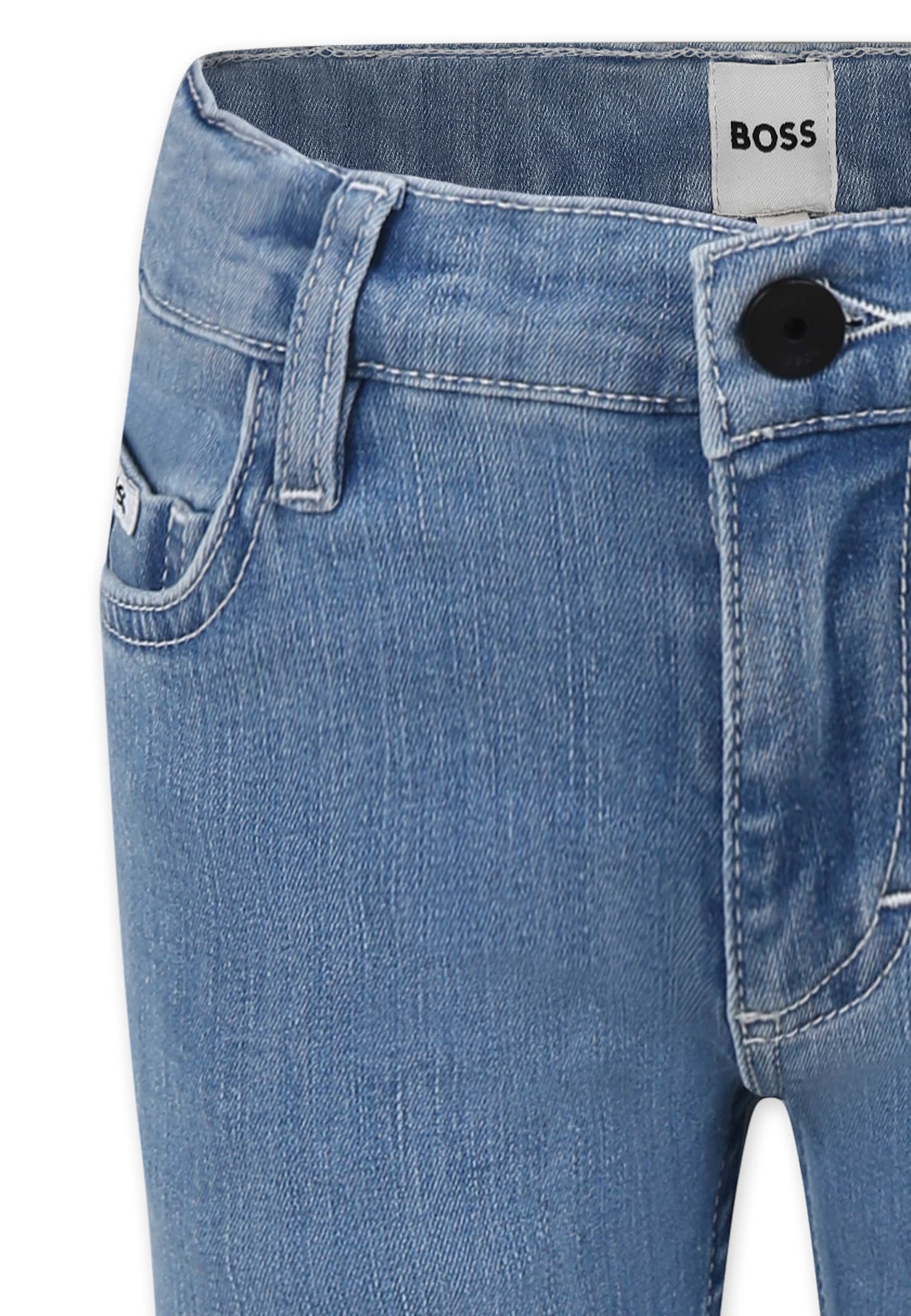 Hugo Boss Denim Jeans For Boy With Logo In Denim